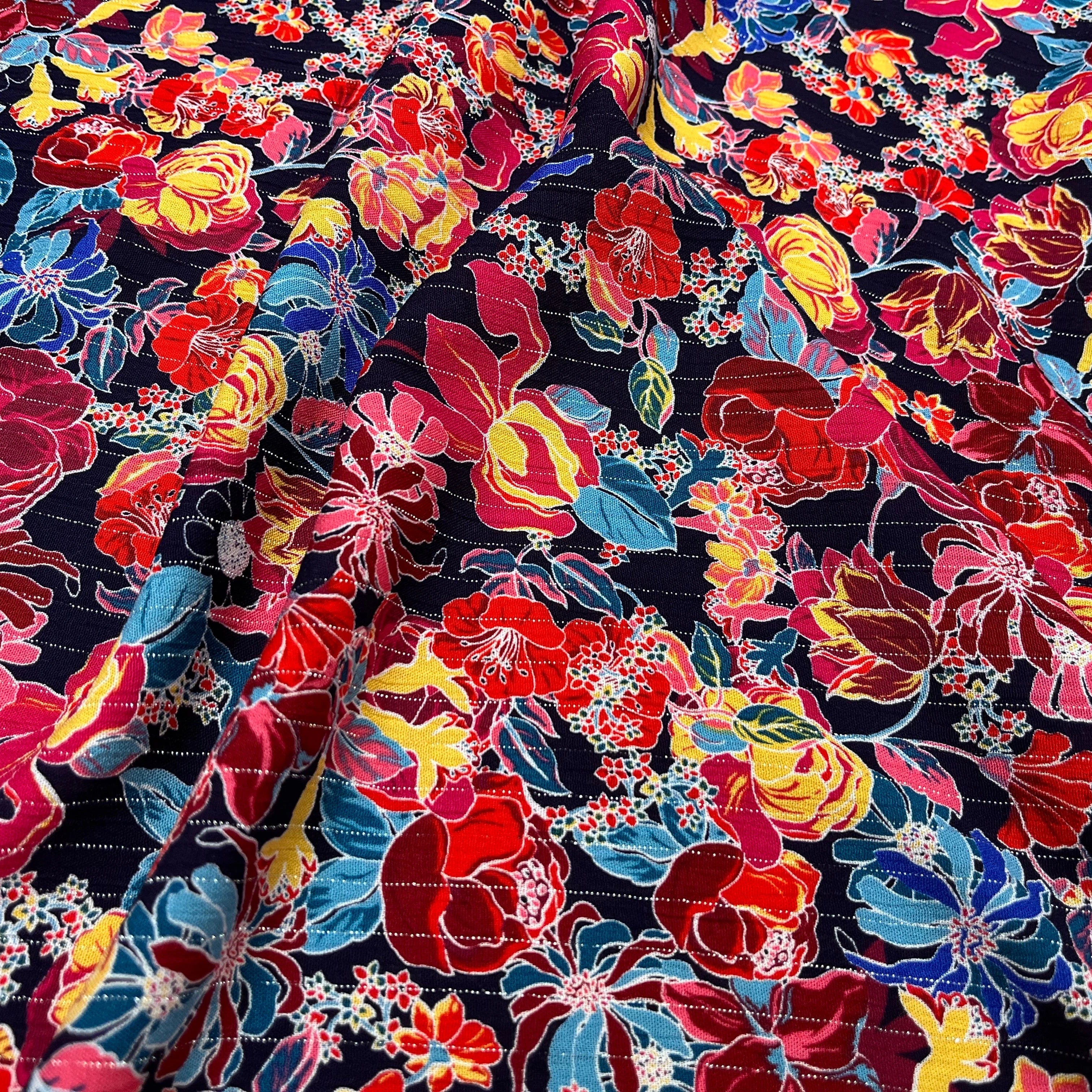 LUREX YORYU FOND MARINE FLEURS MULTICOLOR - My Little Coupon