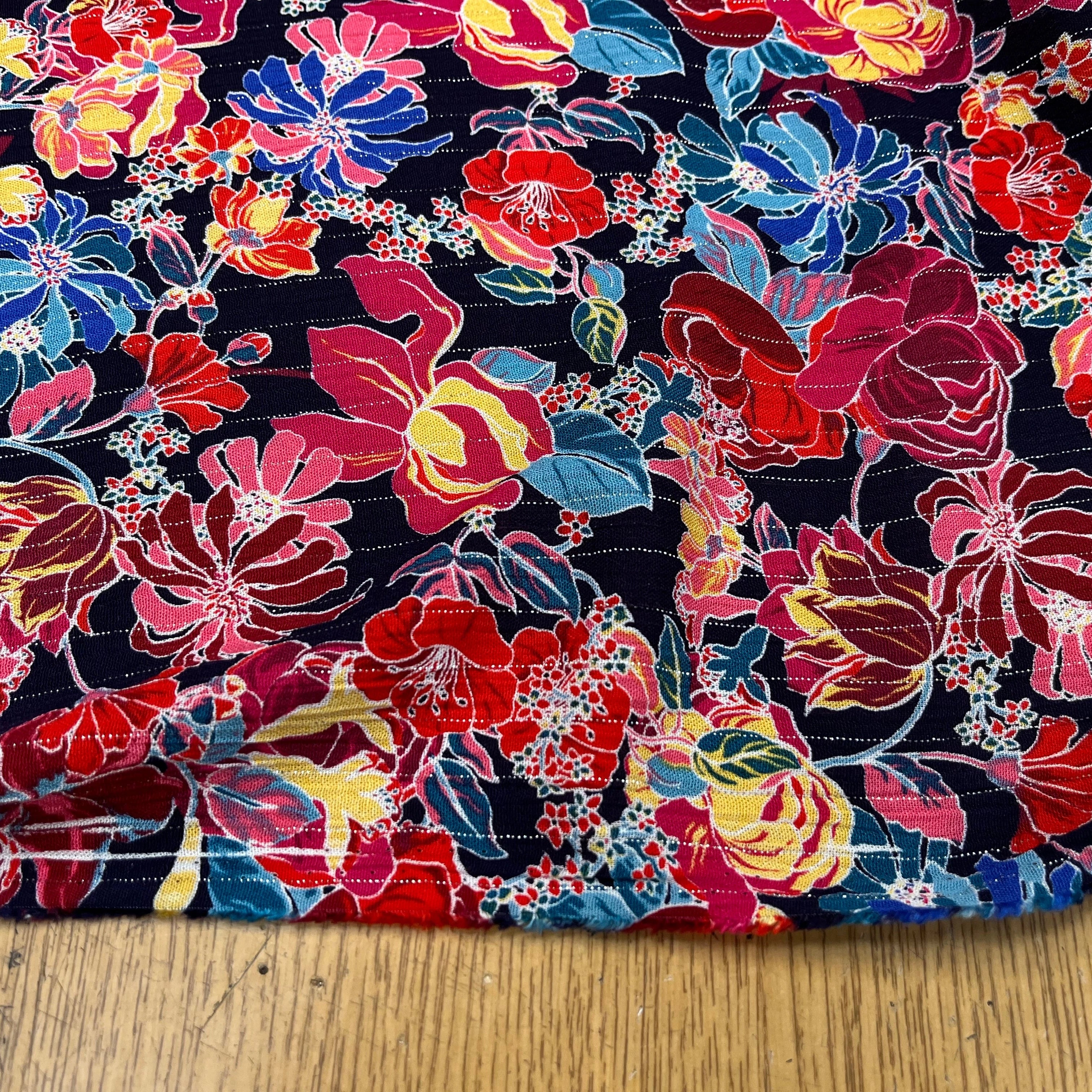 LUREX YORYU FOND MARINE FLEURS MULTICOLOR - My Little Coupon