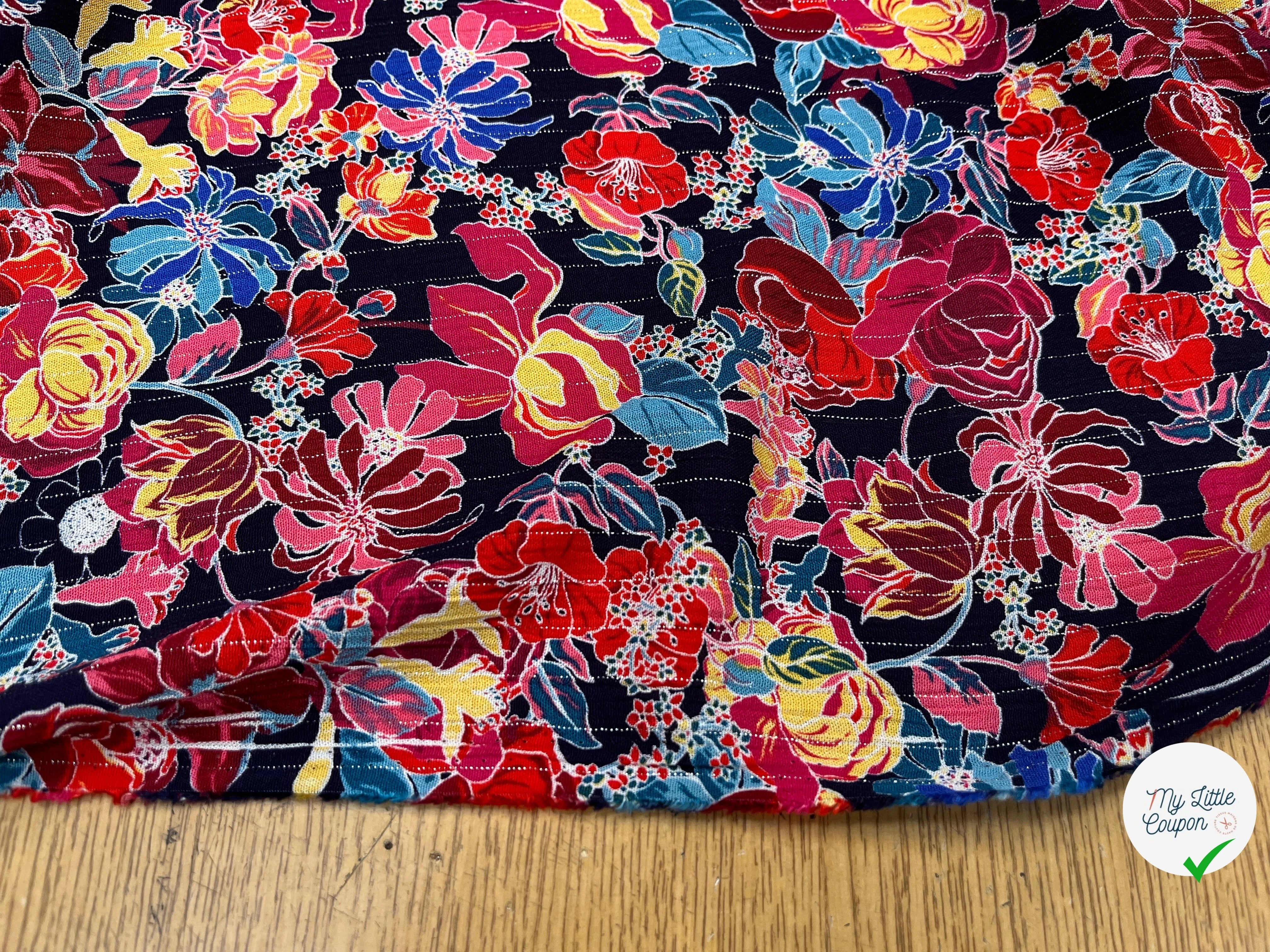 LUREX YORYU FOND MARINE FLEURS MULTICOLOR - My Little Coupon