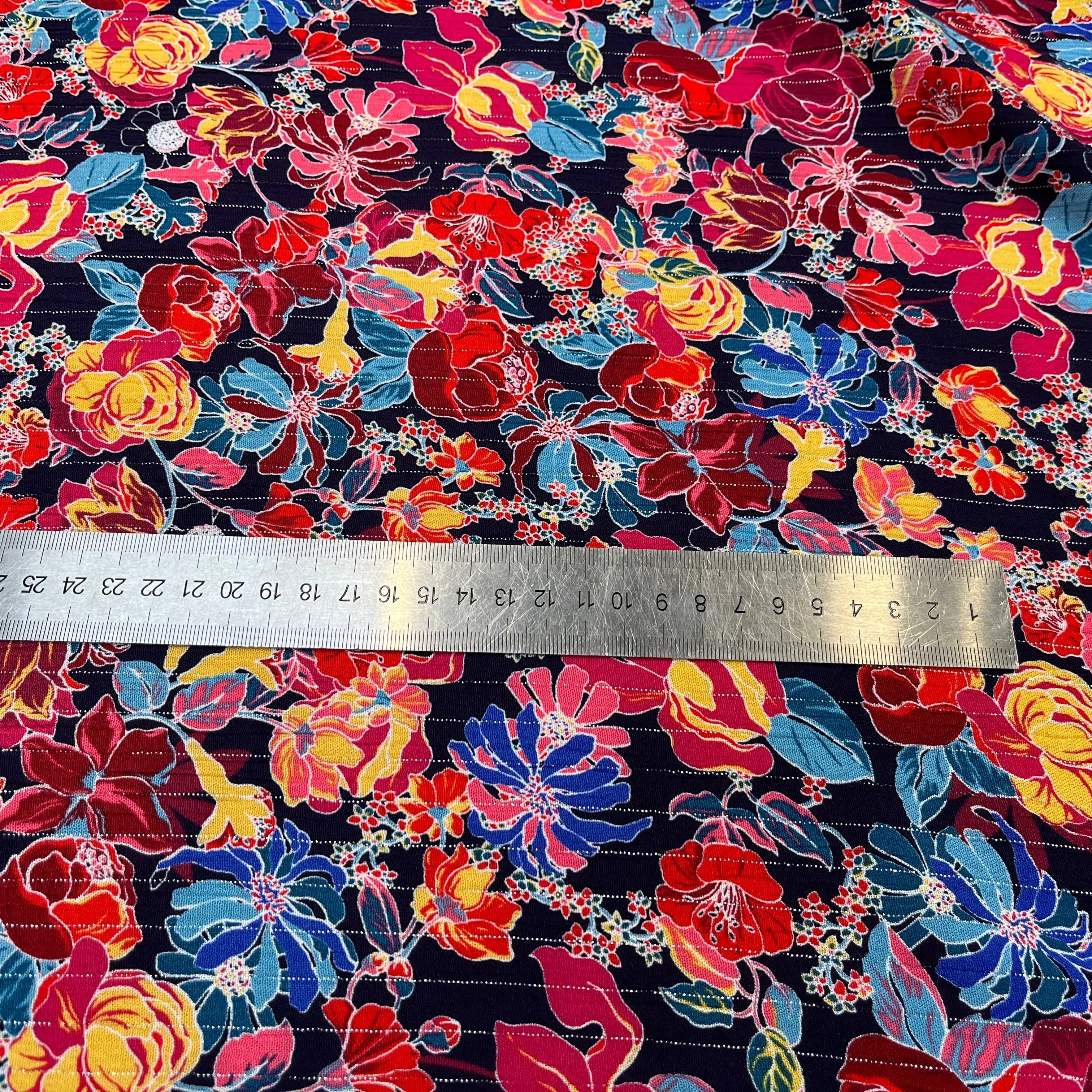 LUREX YORYU FOND MARINE FLEURS MULTICOLOR - My Little Coupon