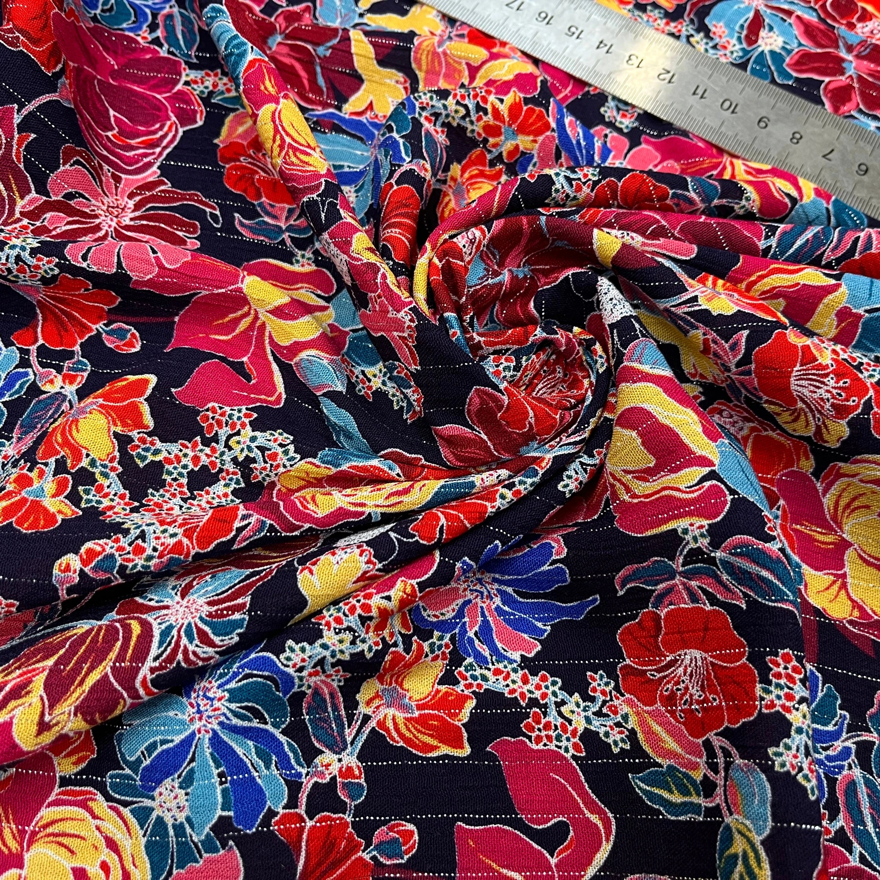 LUREX YORYU FOND MARINE FLEURS MULTICOLOR - My Little Coupon