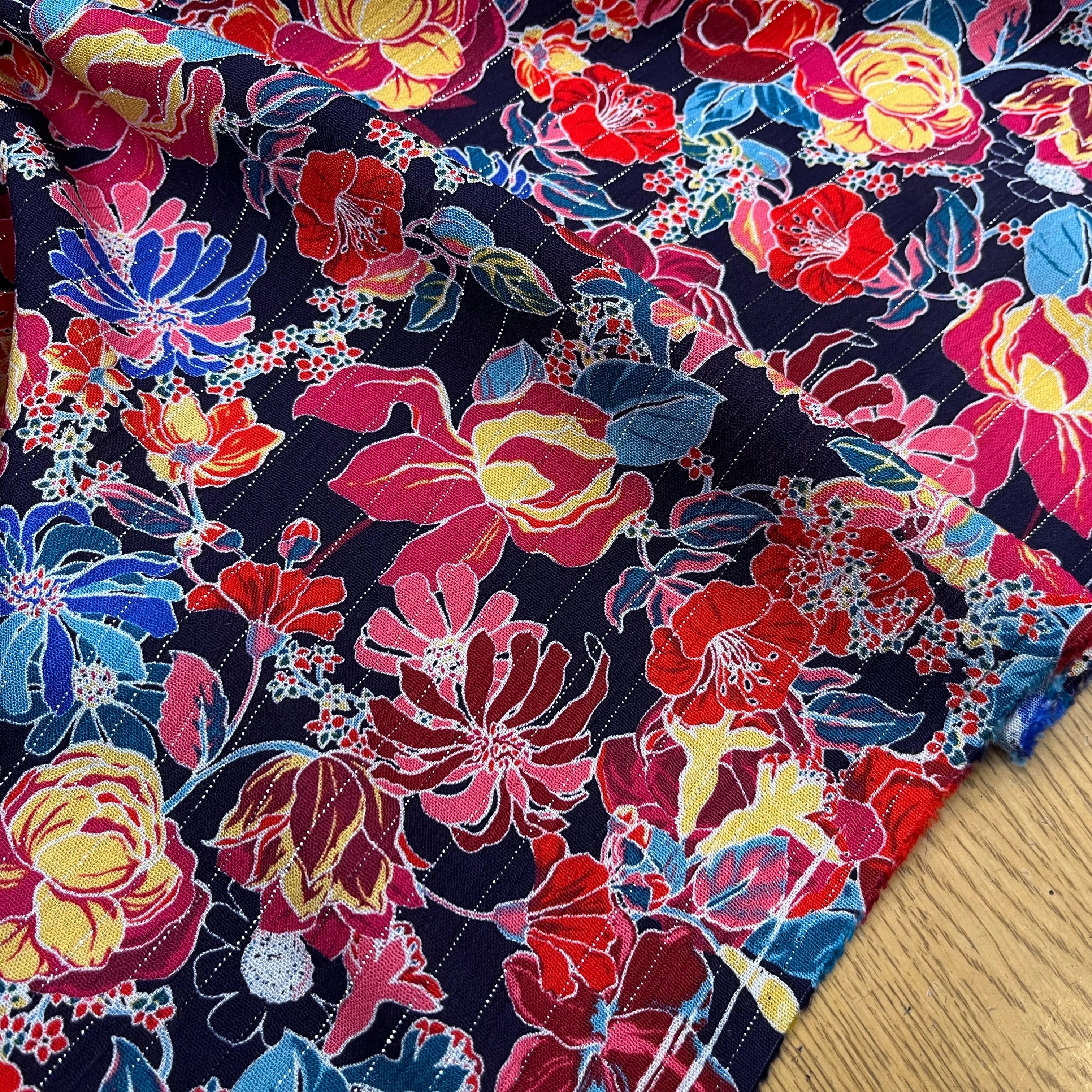 LUREX YORYU FOND MARINE FLEURS MULTICOLOR - My Little Coupon