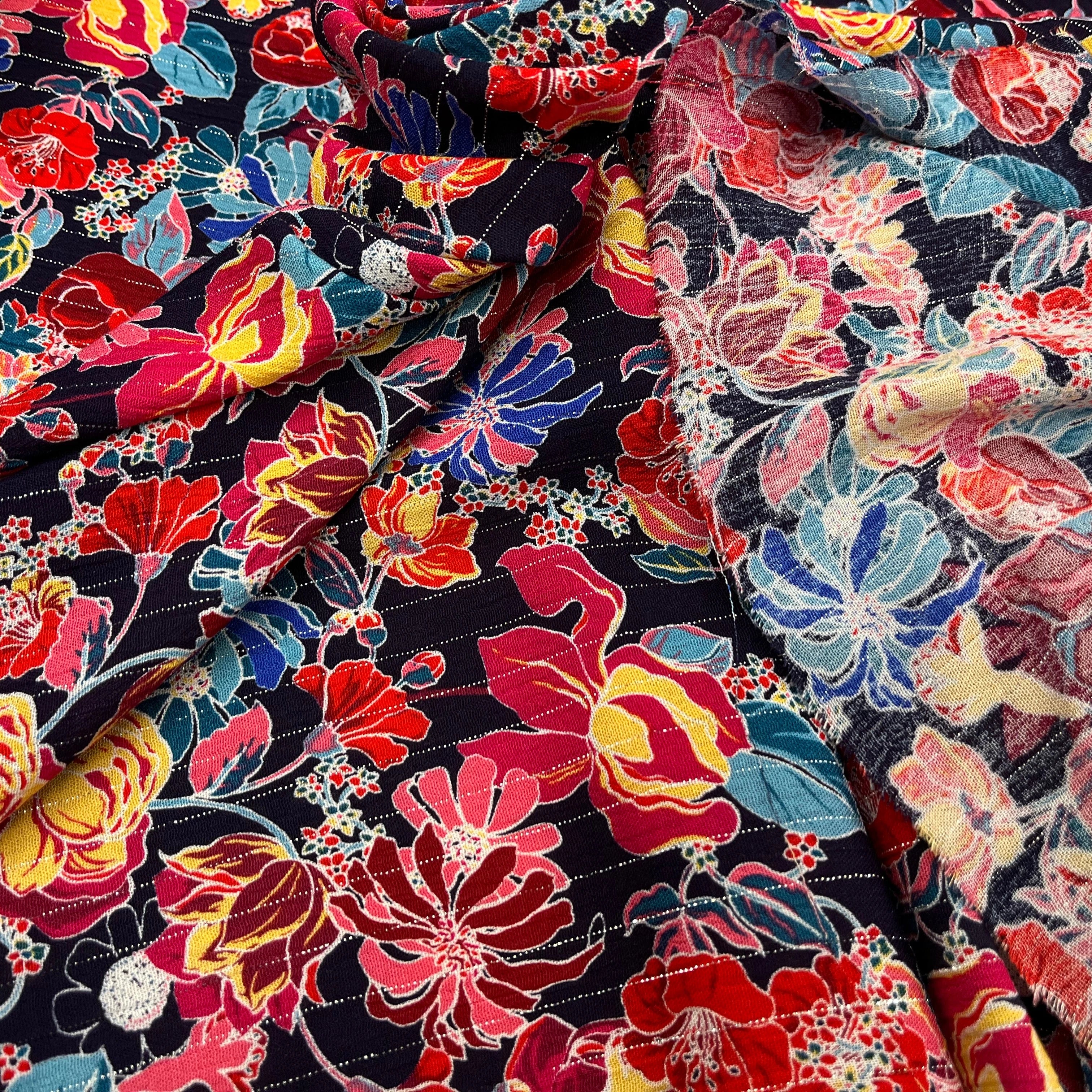 LUREX YORYU FOND MARINE FLEURS MULTICOLOR - My Little Coupon