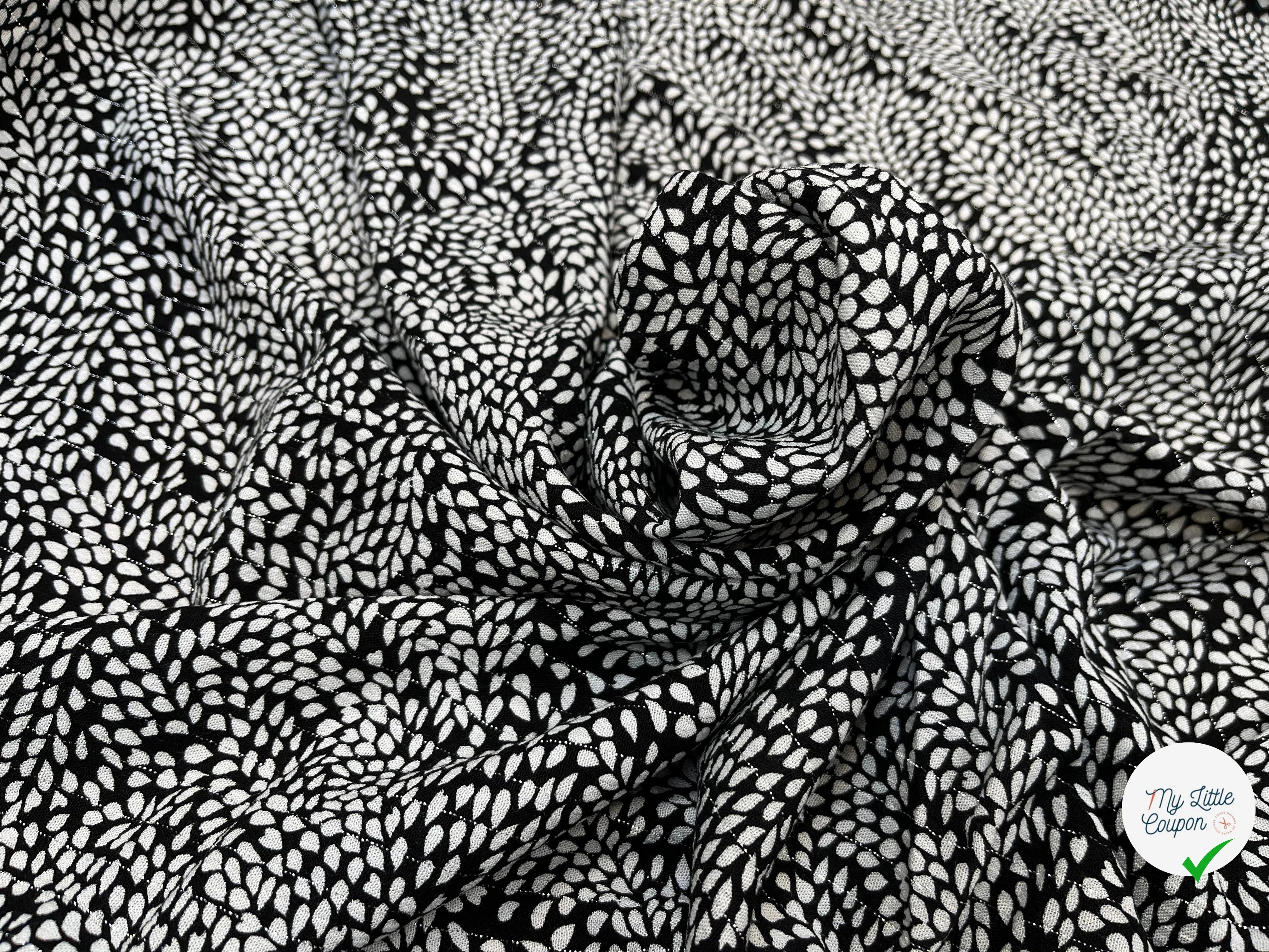 LUREX YORYU FOND NOIR FEUILLE BLANCHE - My Little Coupon