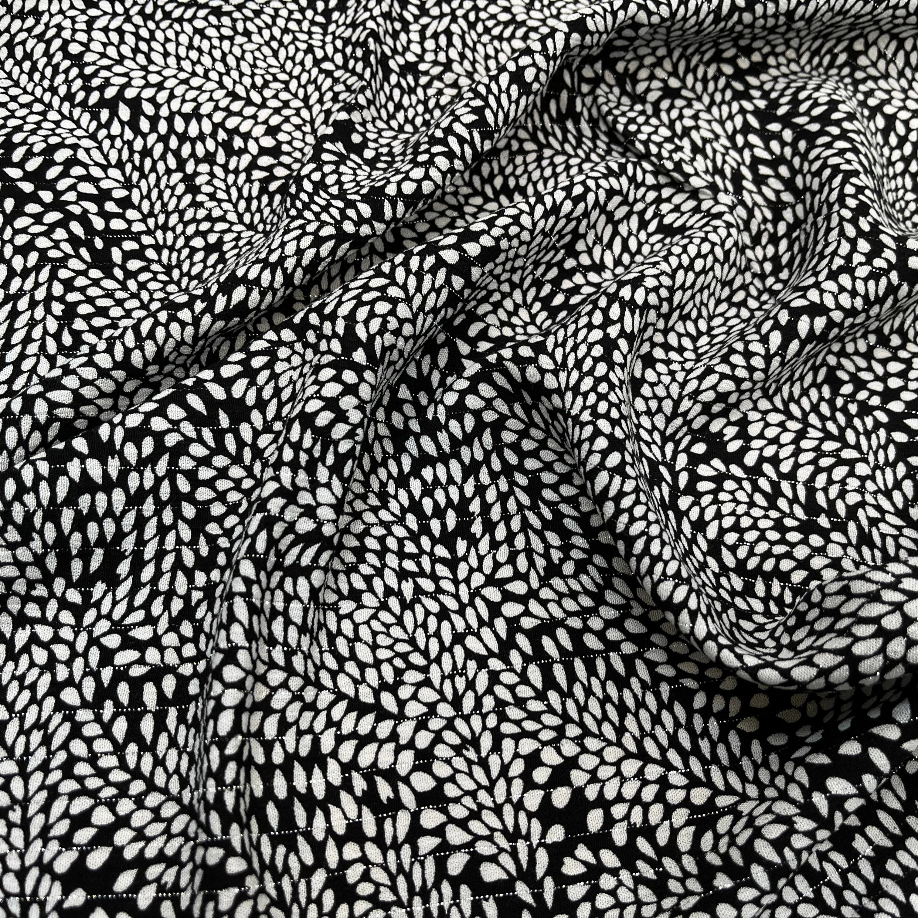 LUREX YORYU FOND NOIR FEUILLE BLANCHE - My Little Coupon