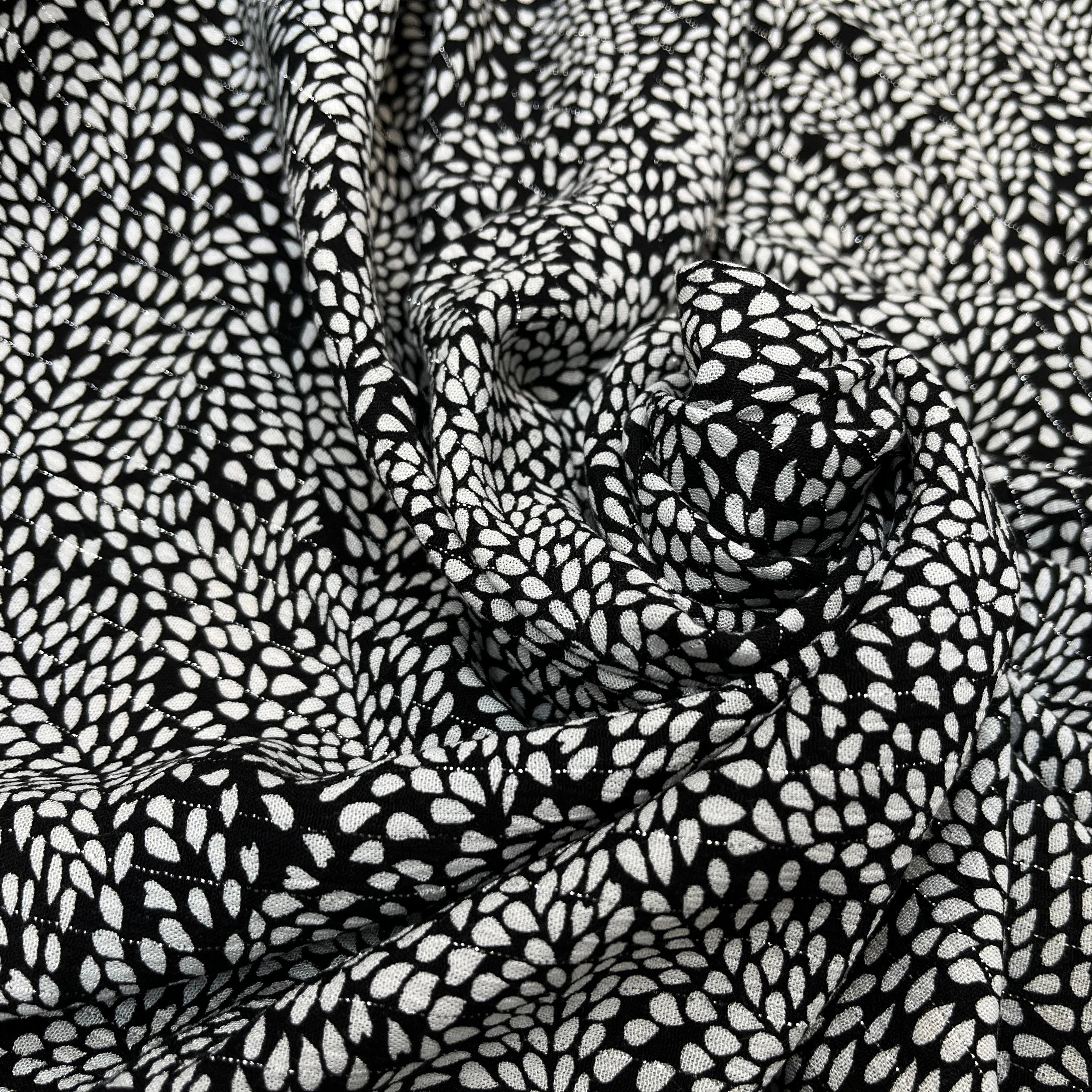 LUREX YORYU FOND NOIR FEUILLE BLANCHE - My Little Coupon