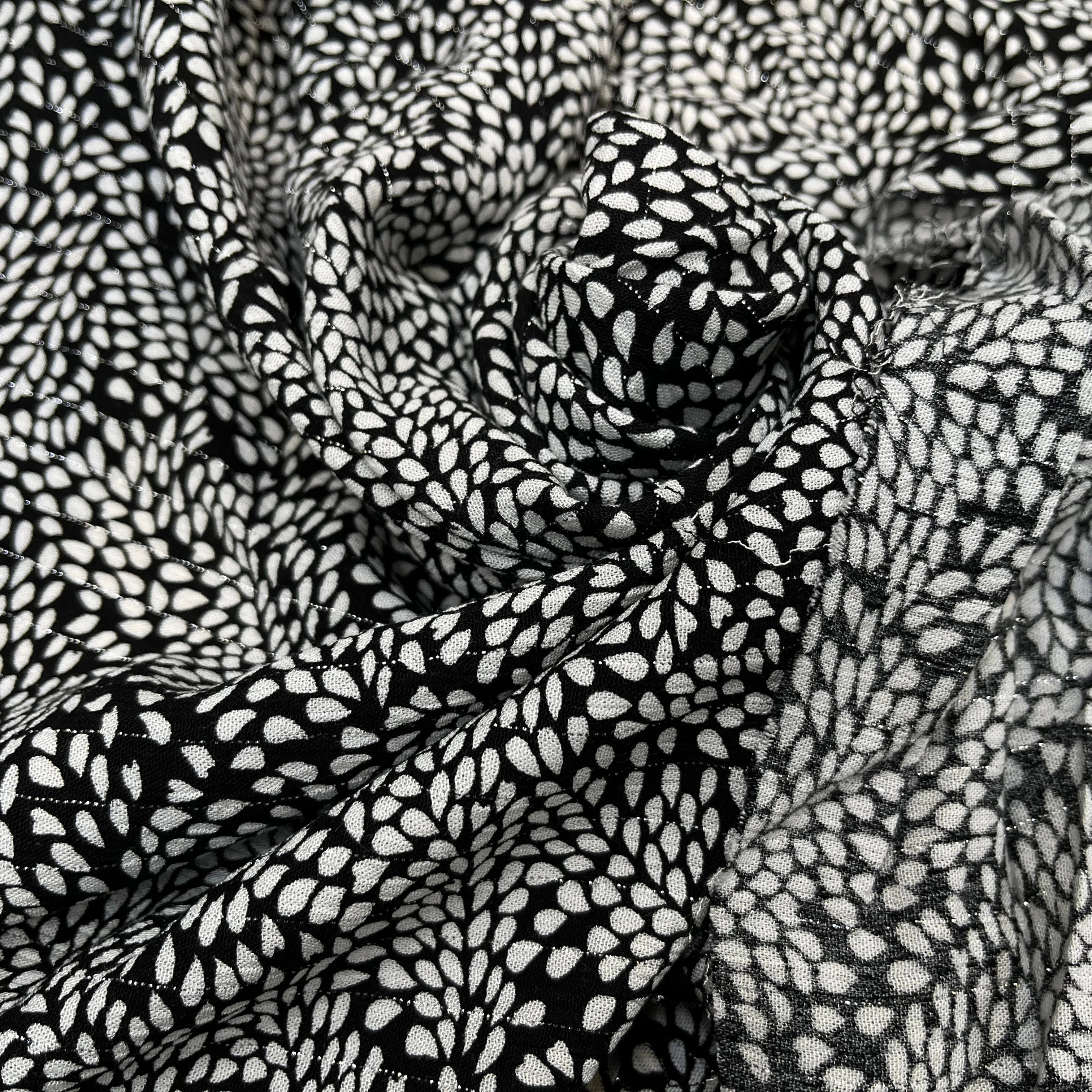 LUREX YORYU FOND NOIR FEUILLE BLANCHE - My Little Coupon