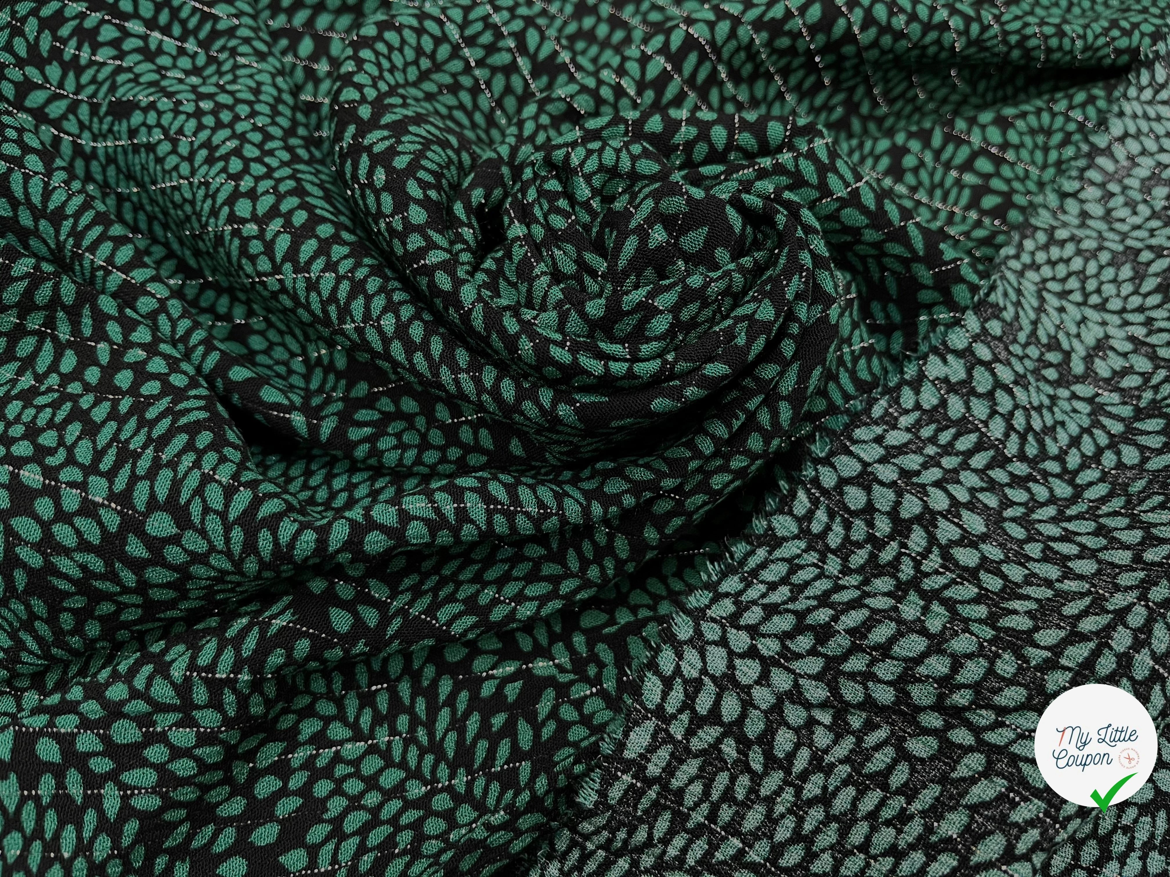 LUREX YORYU FOND NOIR FEUILLE VERTE - My Little Coupon