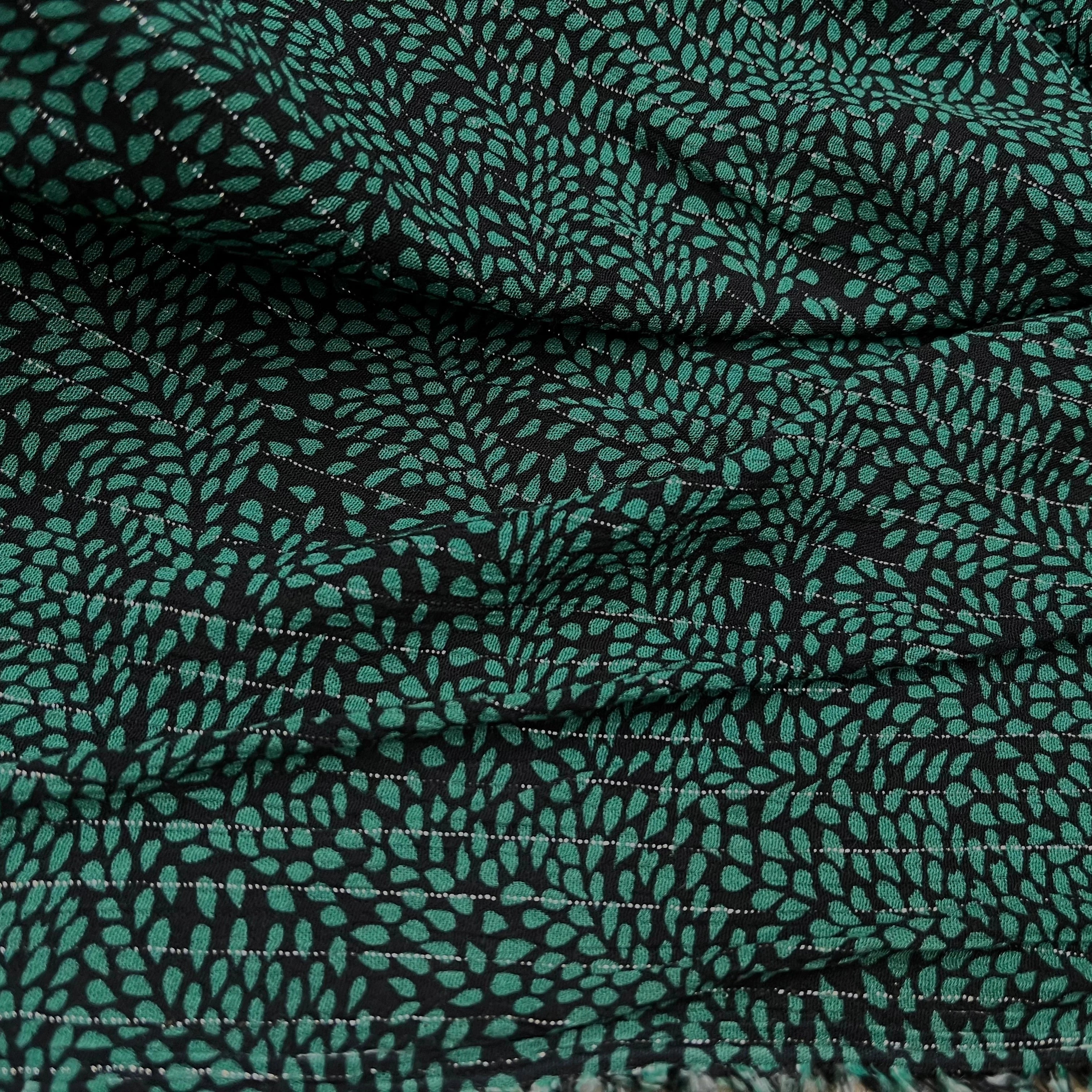 LUREX YORYU FOND NOIR FEUILLE VERTE - My Little Coupon