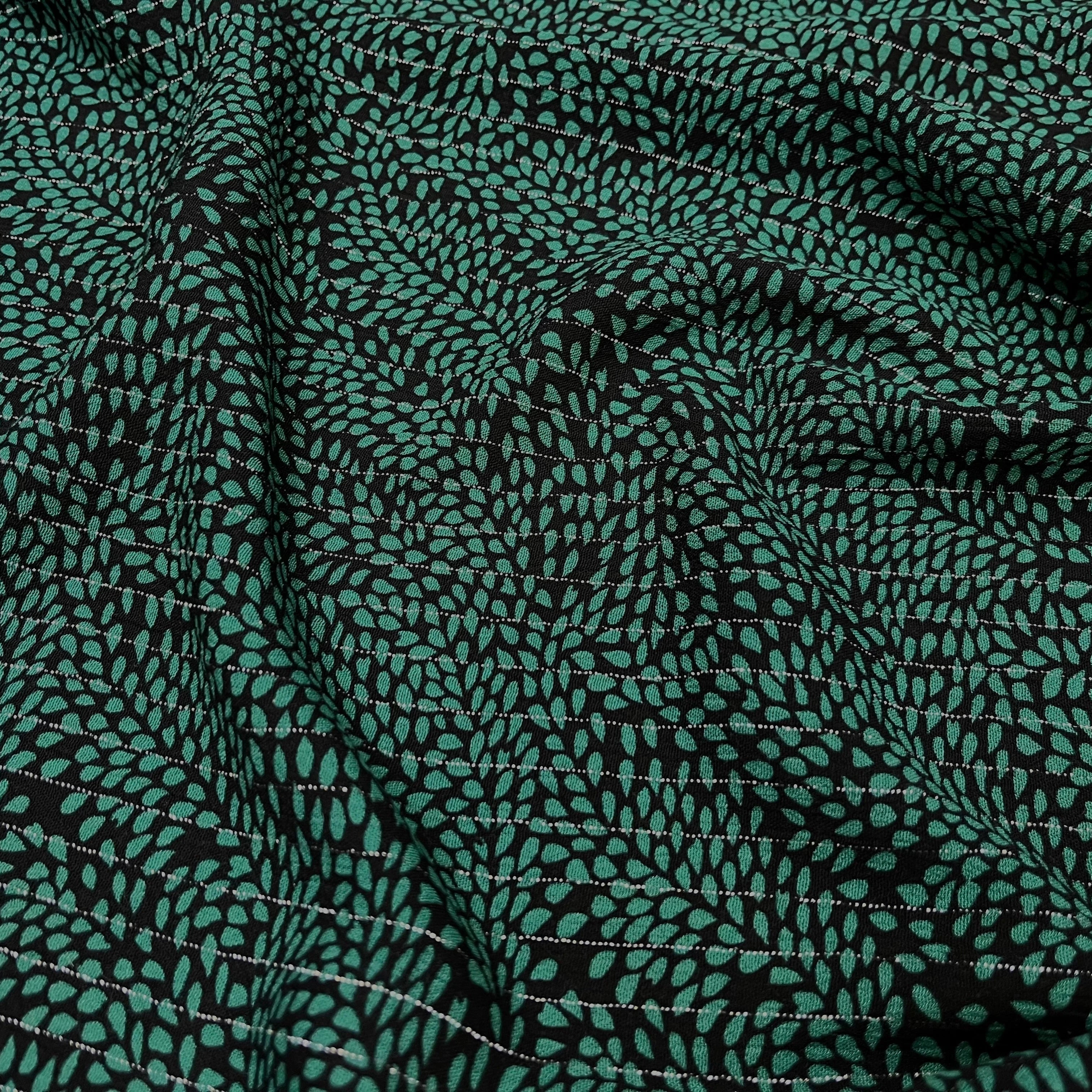 LUREX YORYU FOND NOIR FEUILLE VERTE - My Little Coupon