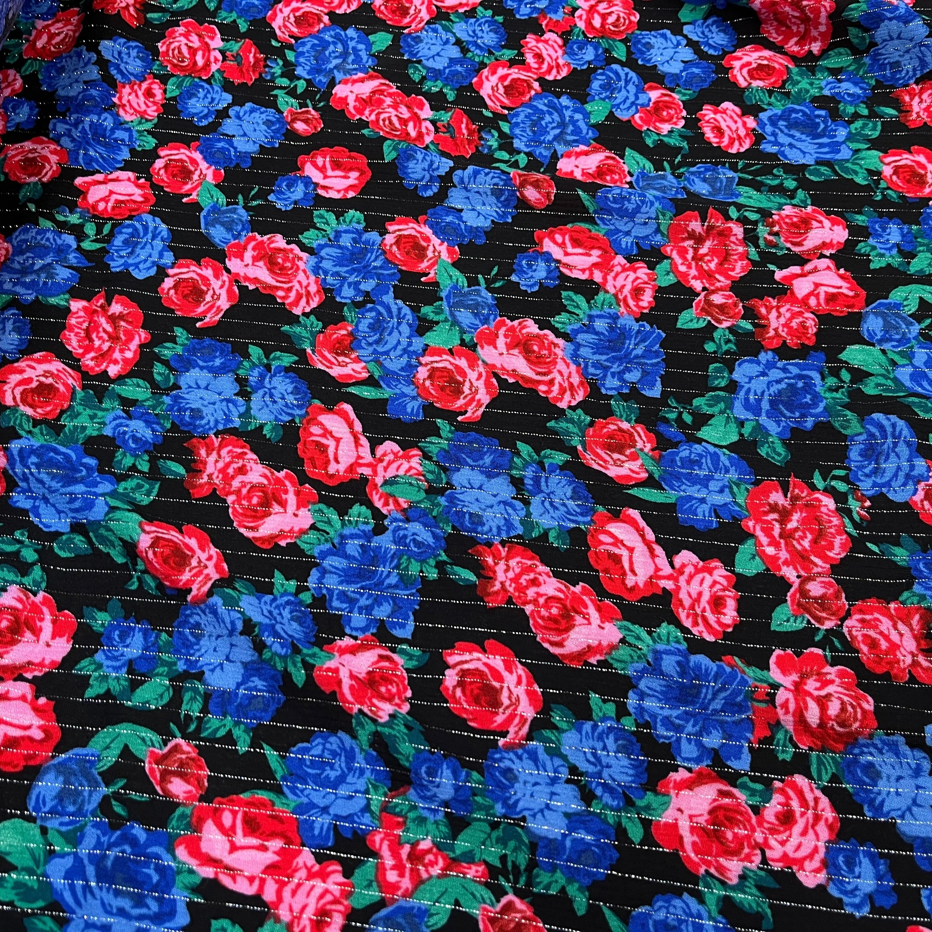 LUREX YORYU FOND NOIR ROSE BLEUES ET ROUGES - My Little Coupon