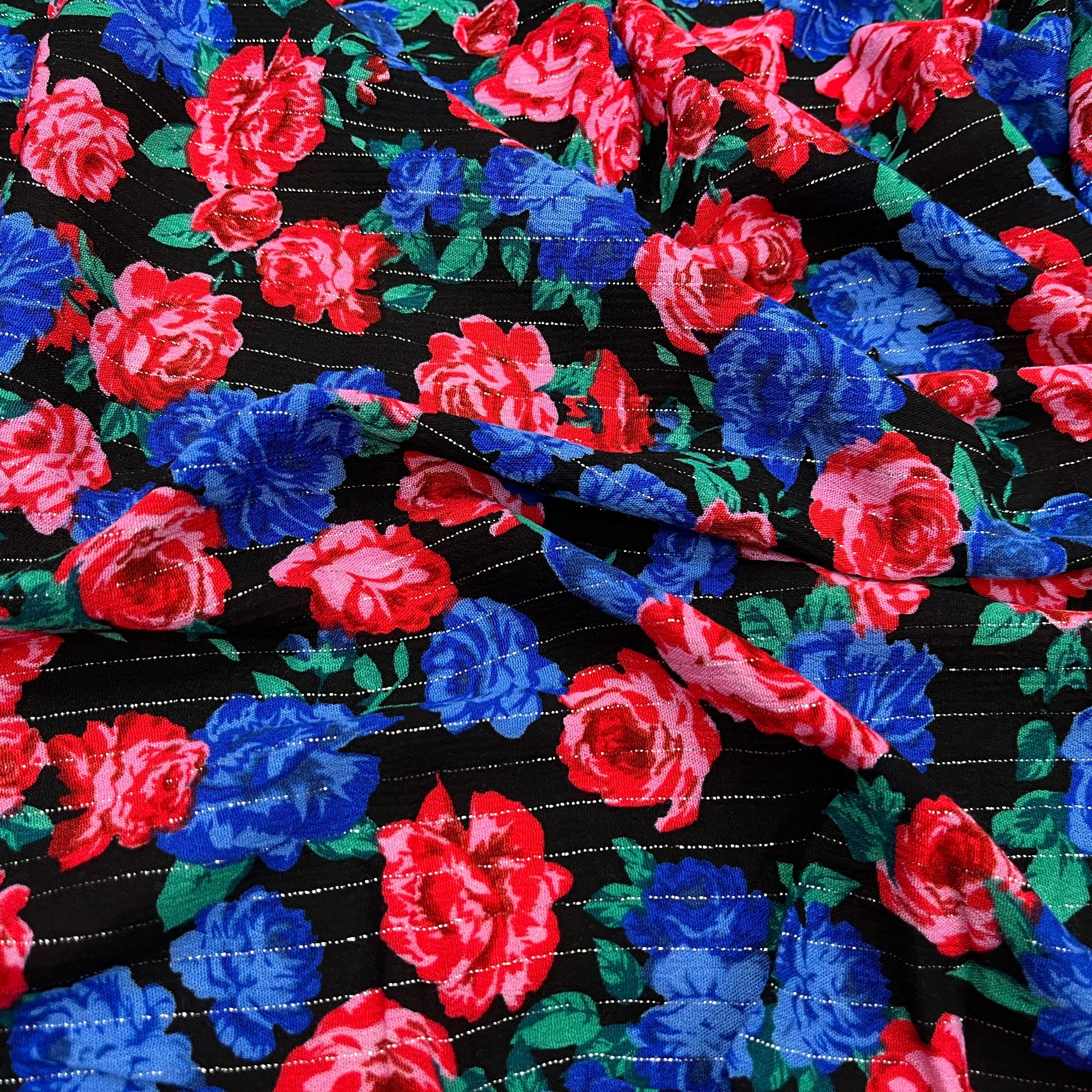 LUREX YORYU FOND NOIR ROSE BLEUES ET ROUGES - My Little Coupon