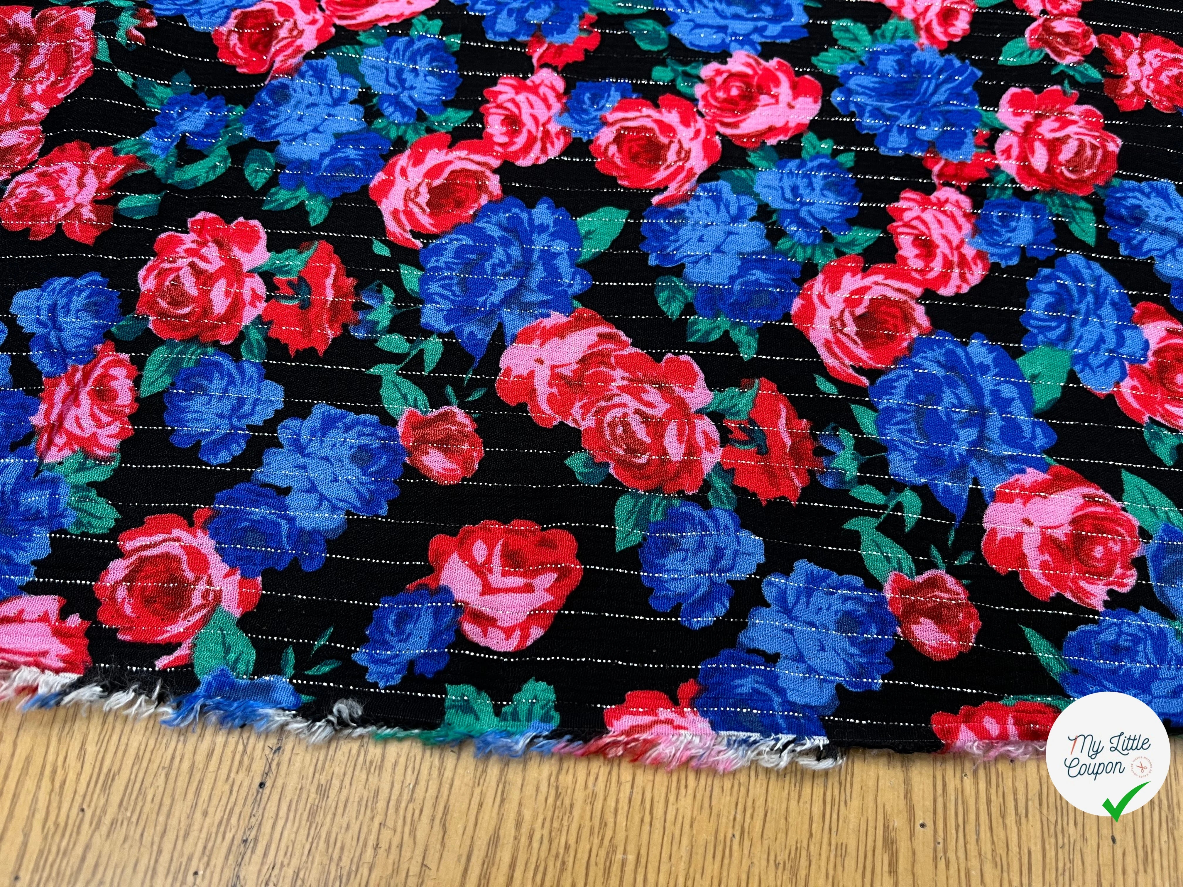 LUREX YORYU FOND NOIR ROSE BLEUES ET ROUGES - My Little Coupon