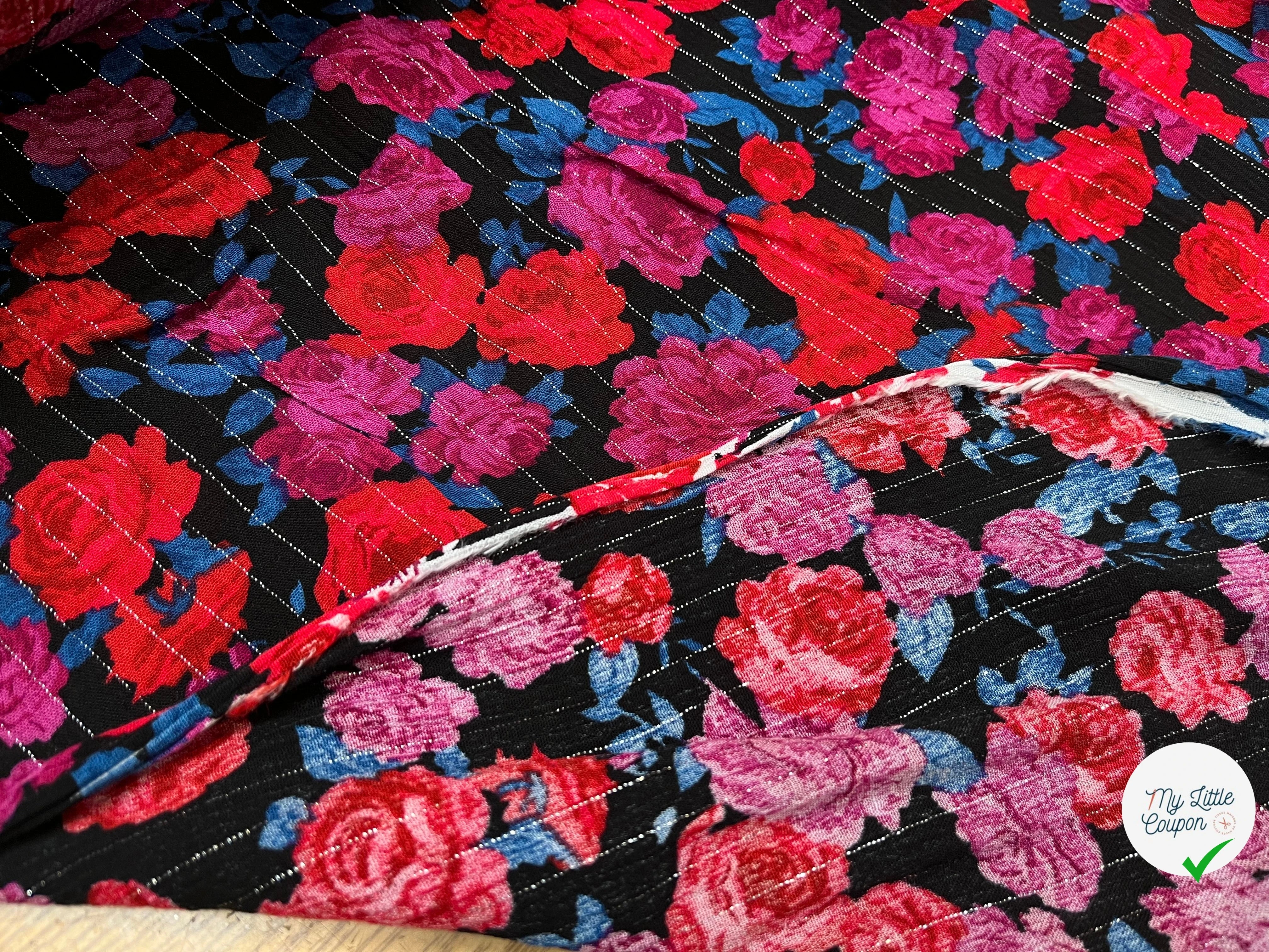 LUREX YORYU FOND NOIR ROSE ROUGE ET VIOLET - My Little Coupon