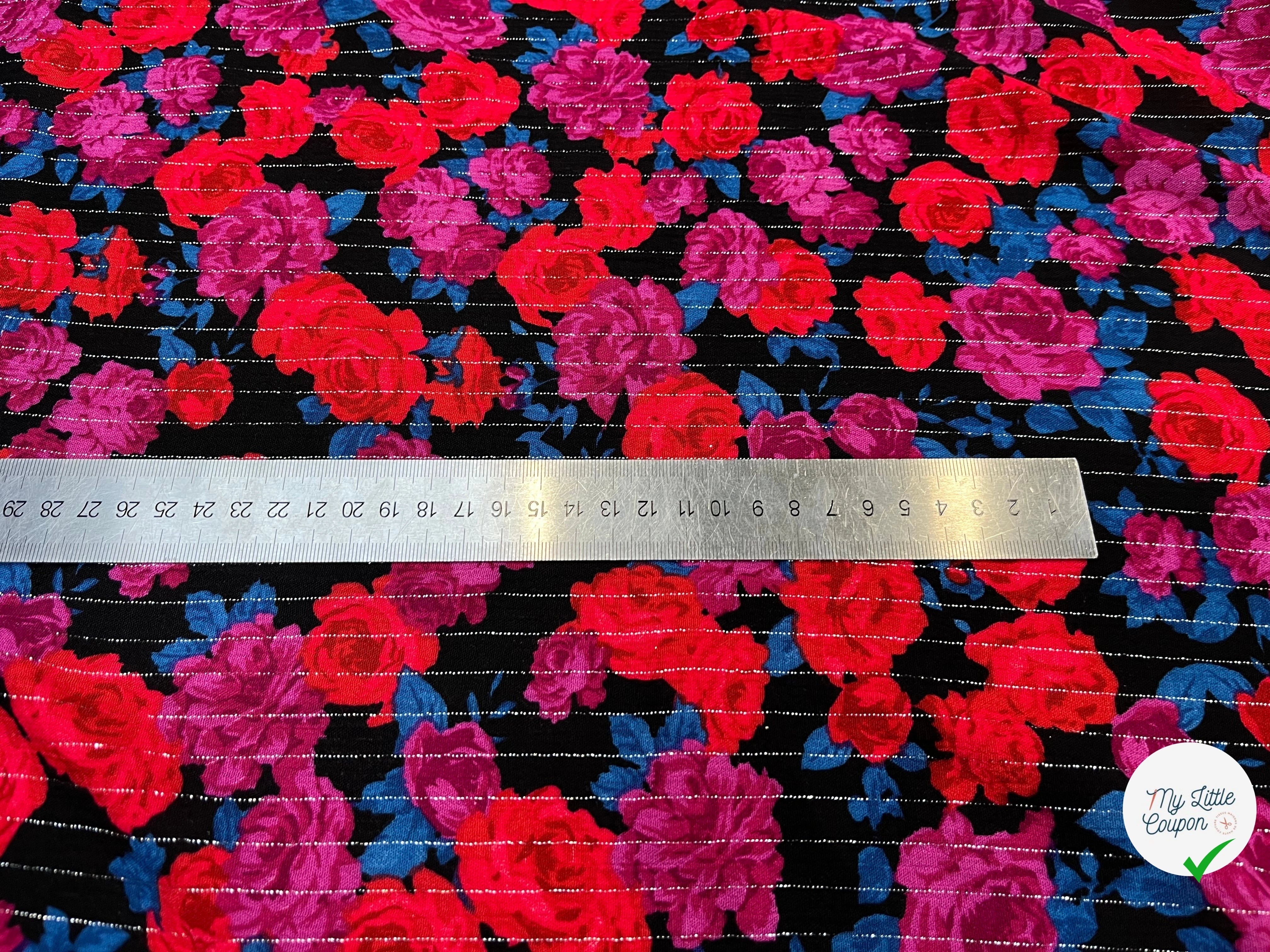 LUREX YORYU FOND NOIR ROSE ROUGE ET VIOLET - My Little Coupon