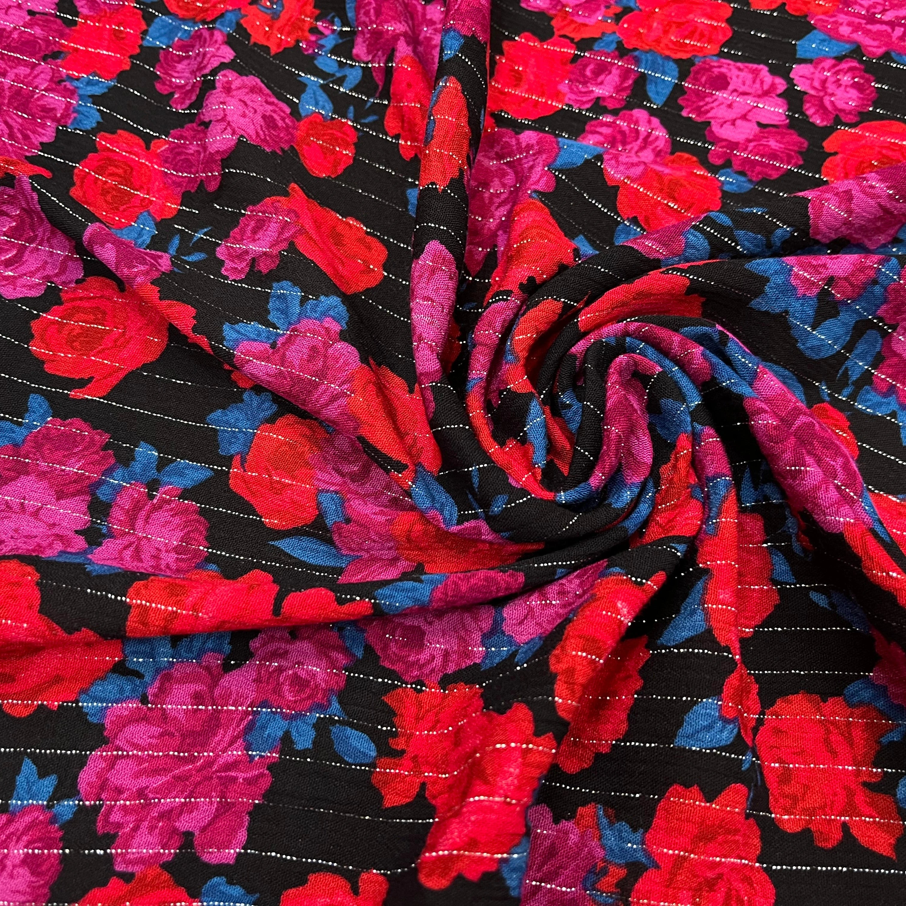 LUREX YORYU FOND NOIR ROSE ROUGE ET VIOLET - My Little Coupon