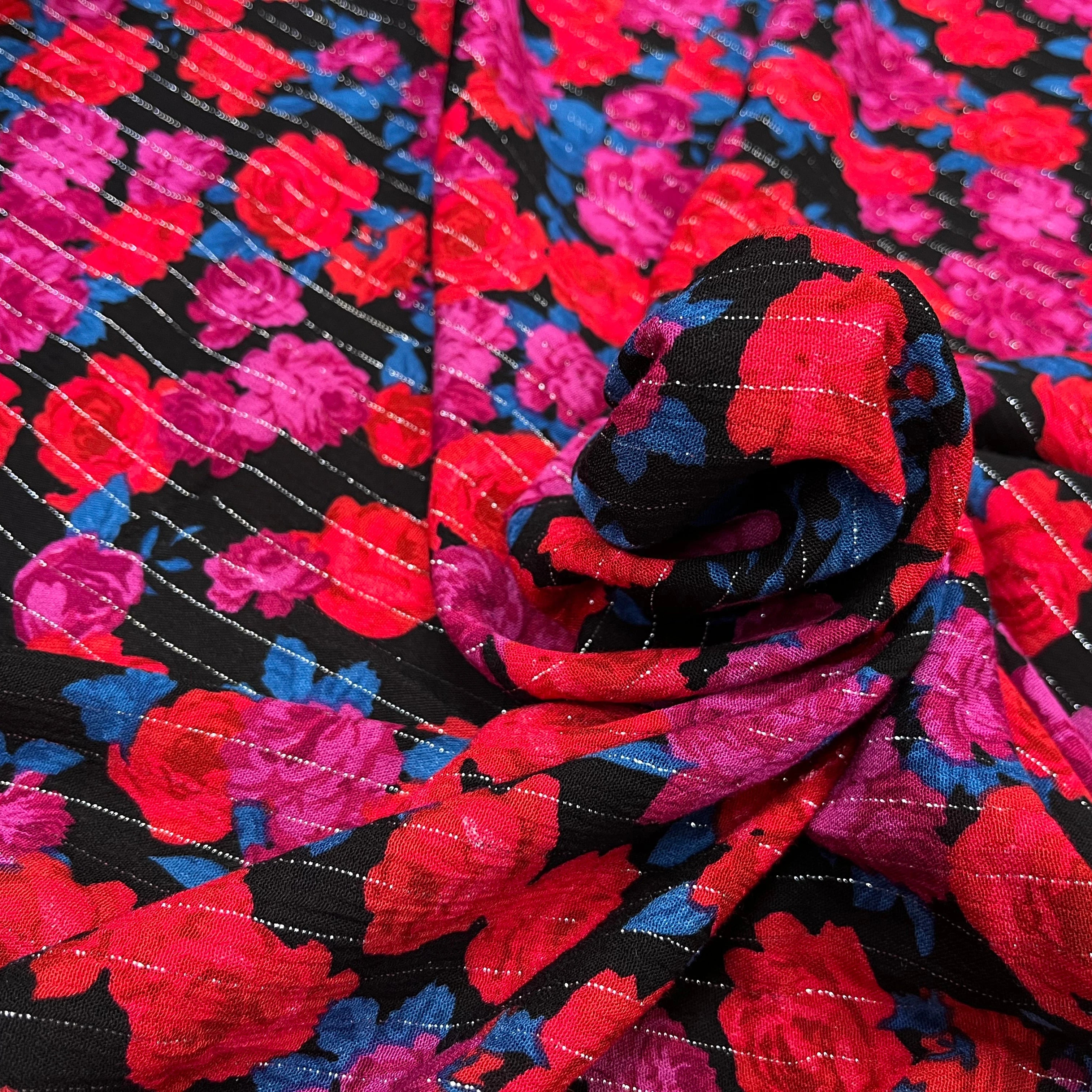 LUREX YORYU FOND NOIR ROSE ROUGE ET VIOLET - My Little Coupon