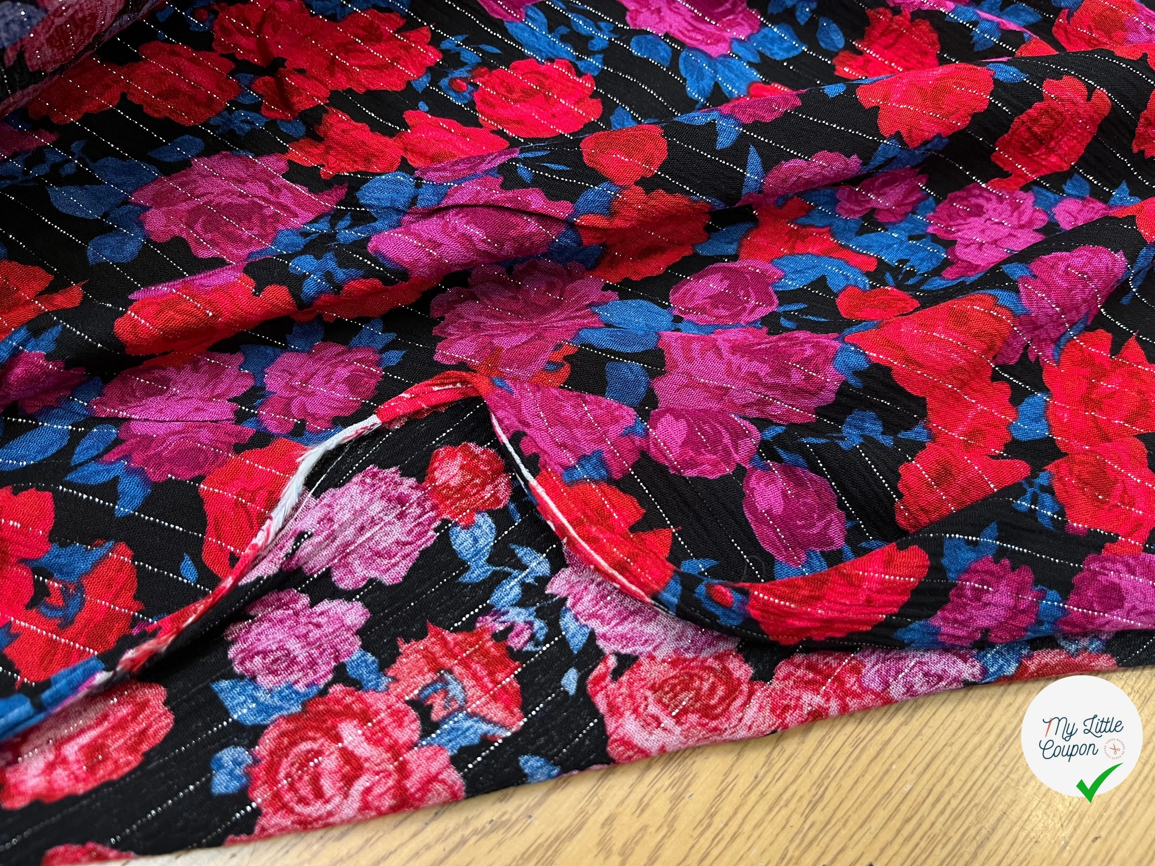 LUREX YORYU FOND NOIR ROSE ROUGE ET VIOLET - My Little Coupon
