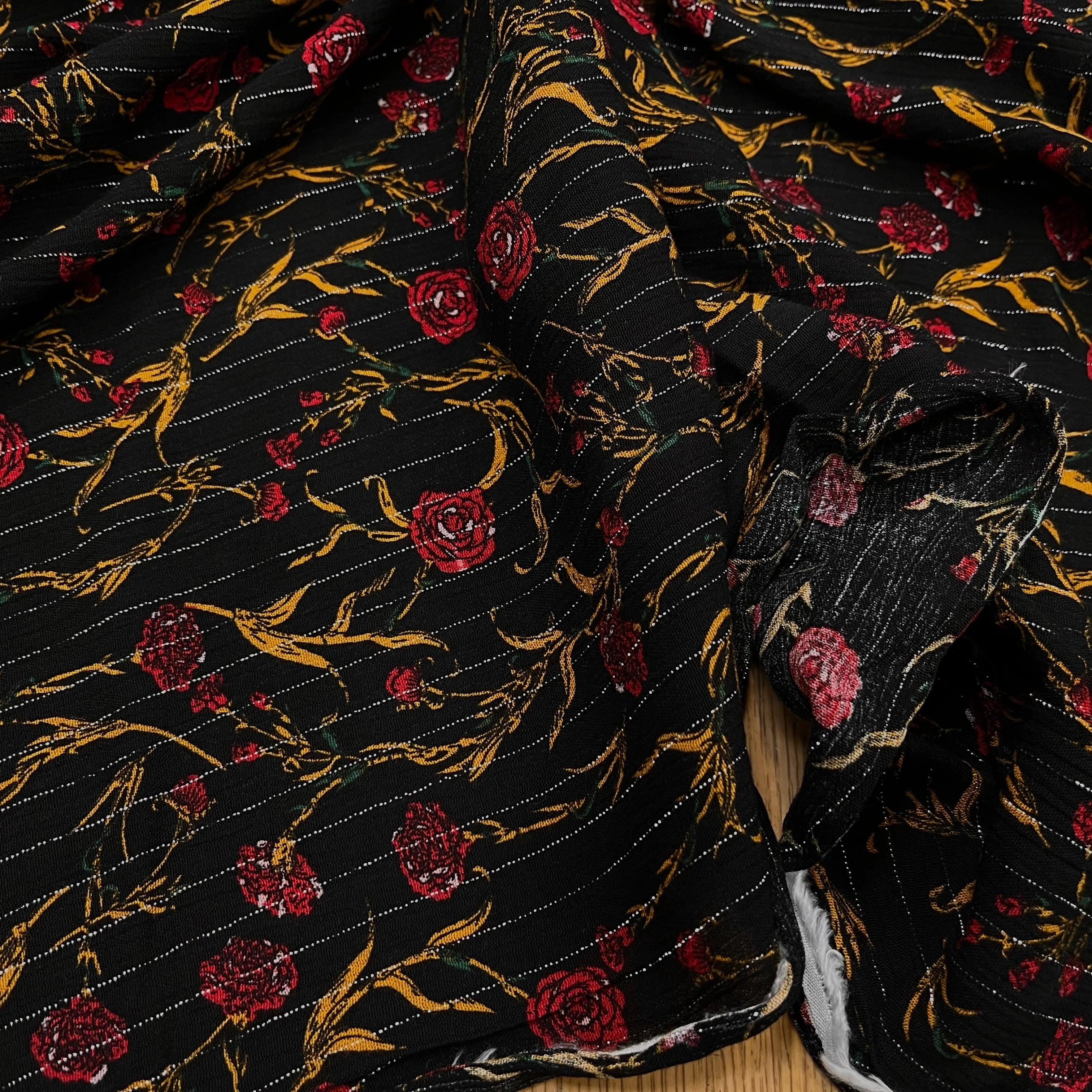 LUREX YORYU FOND NOIR ROSE ROUGE - My Little Coupon