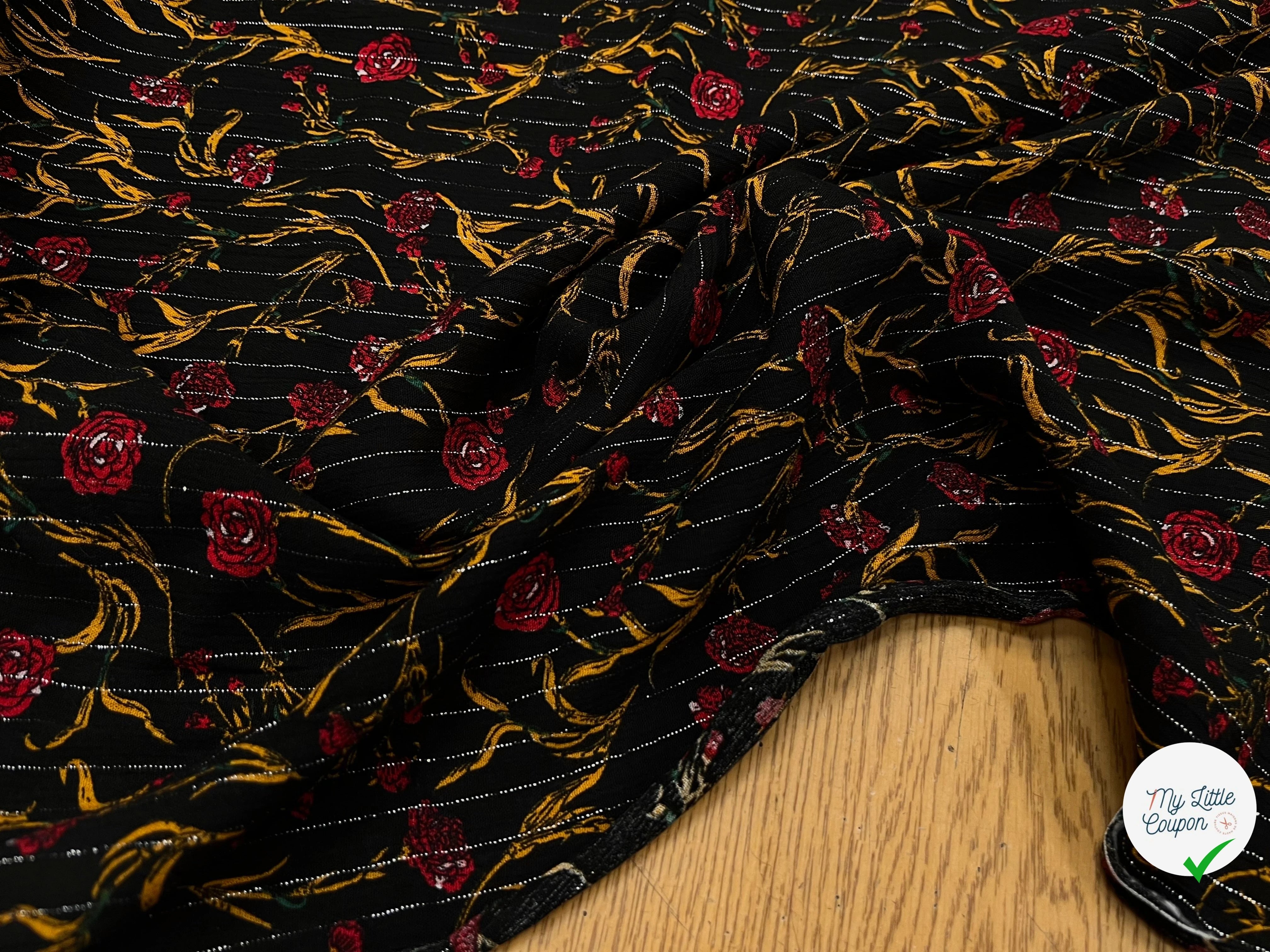 LUREX YORYU FOND NOIR ROSE ROUGE - My Little Coupon