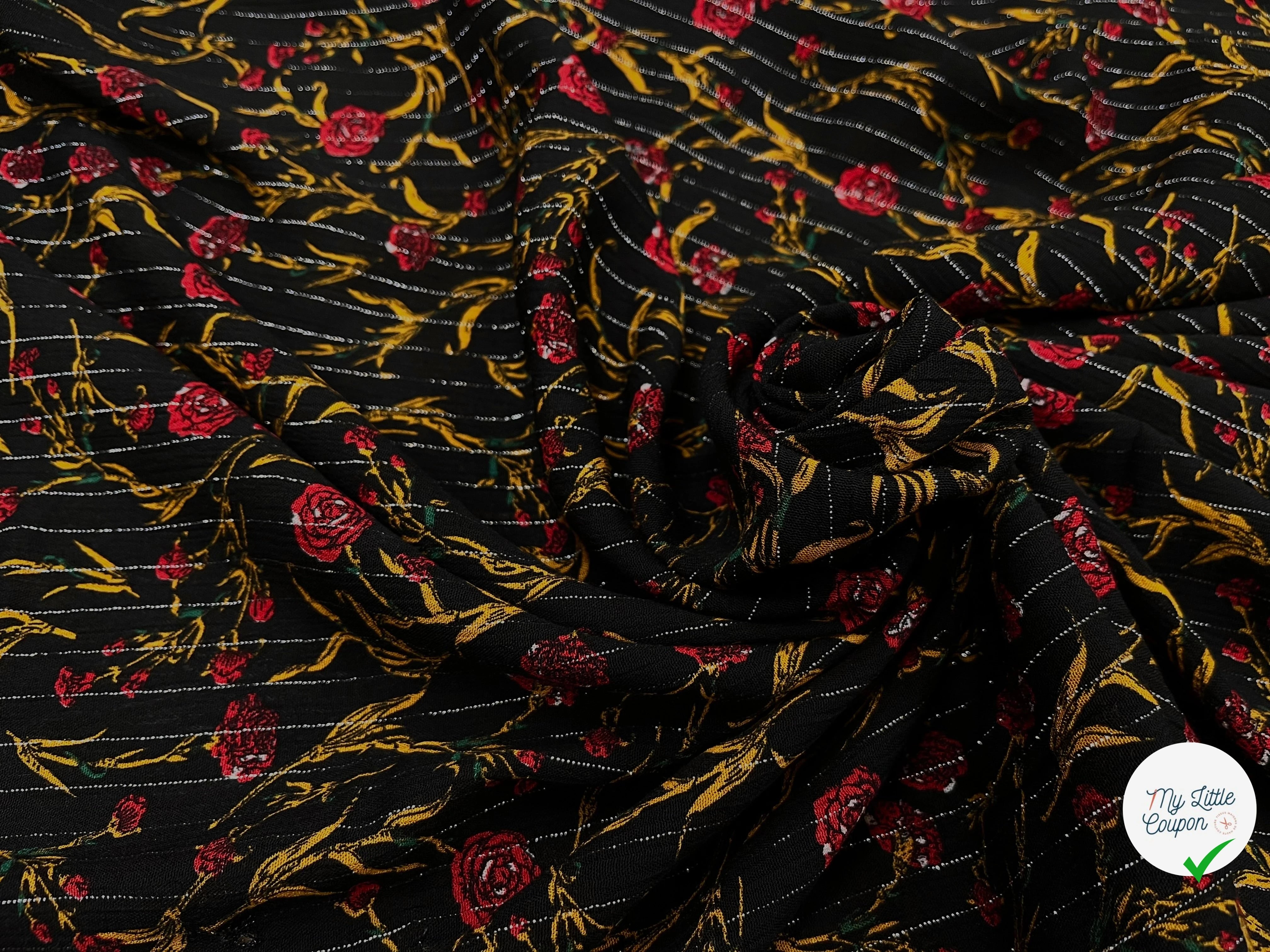 LUREX YORYU FOND NOIR ROSE ROUGE - My Little Coupon