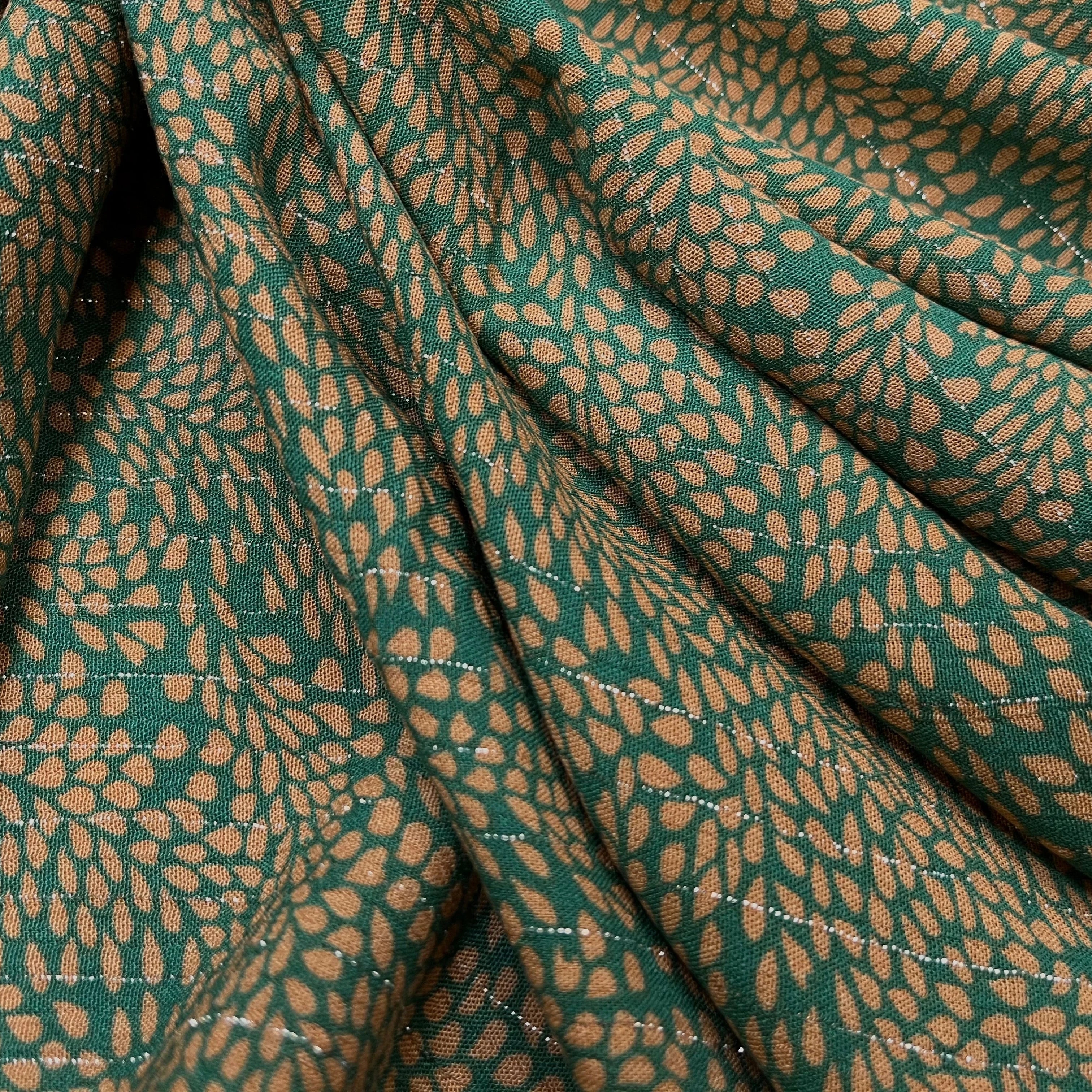 LUREX YORYU FOND VERT FEUILLE BEIGE FONCÉ - My Little Coupon