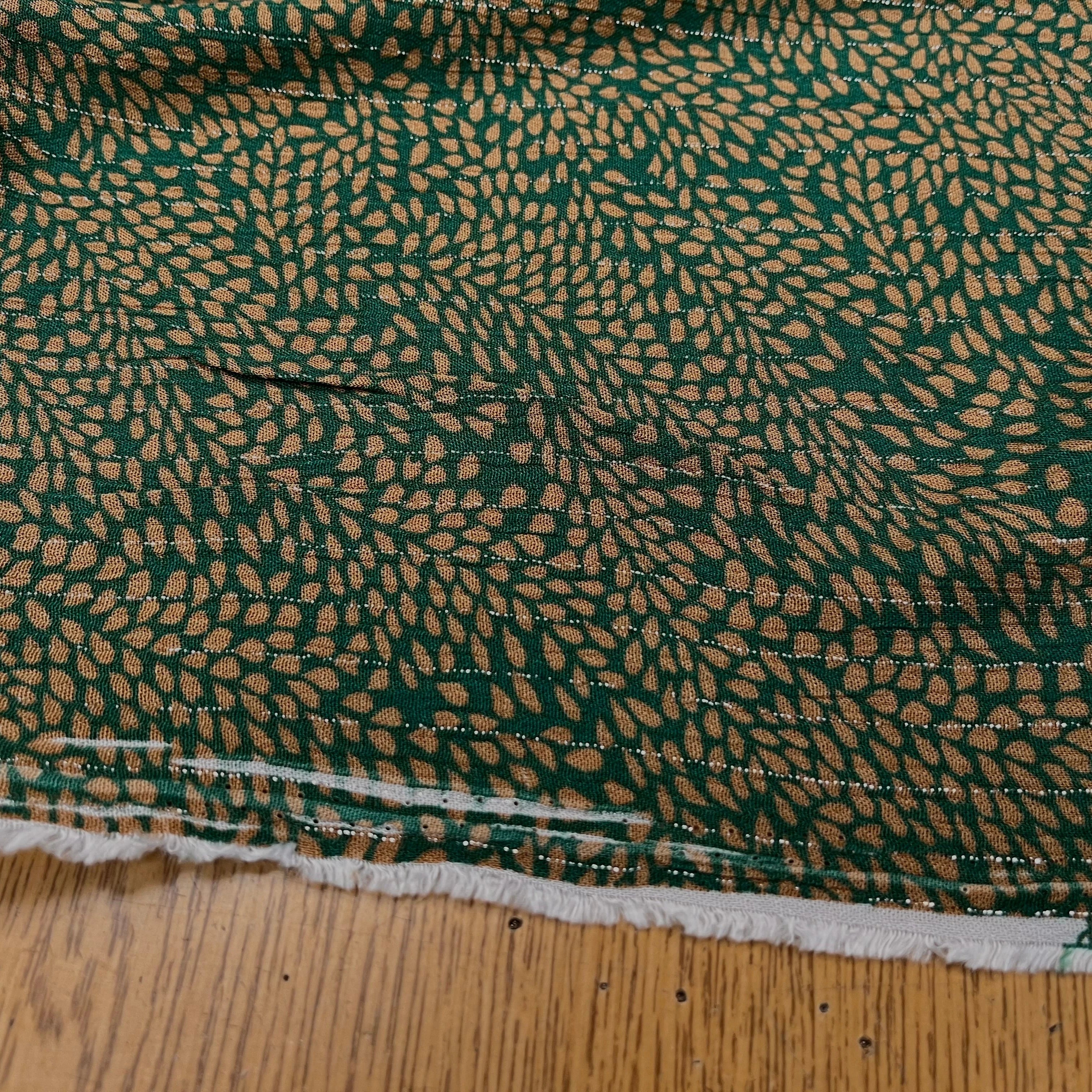 LUREX YORYU FOND VERT FEUILLE BEIGE FONCÉ - My Little Coupon