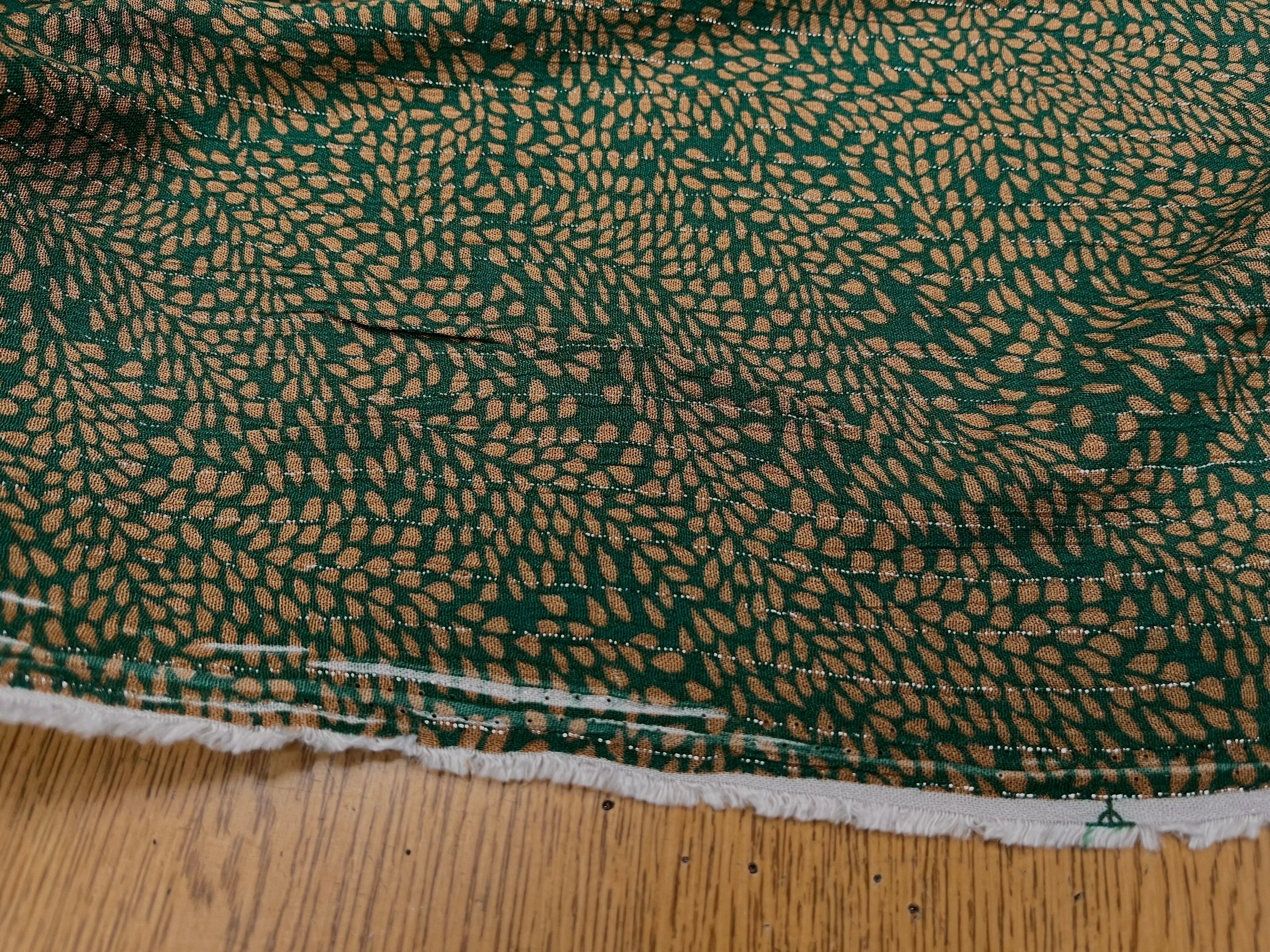 LUREX YORYU FOND VERT FEUILLE BEIGE FONCÉ - My Little Coupon