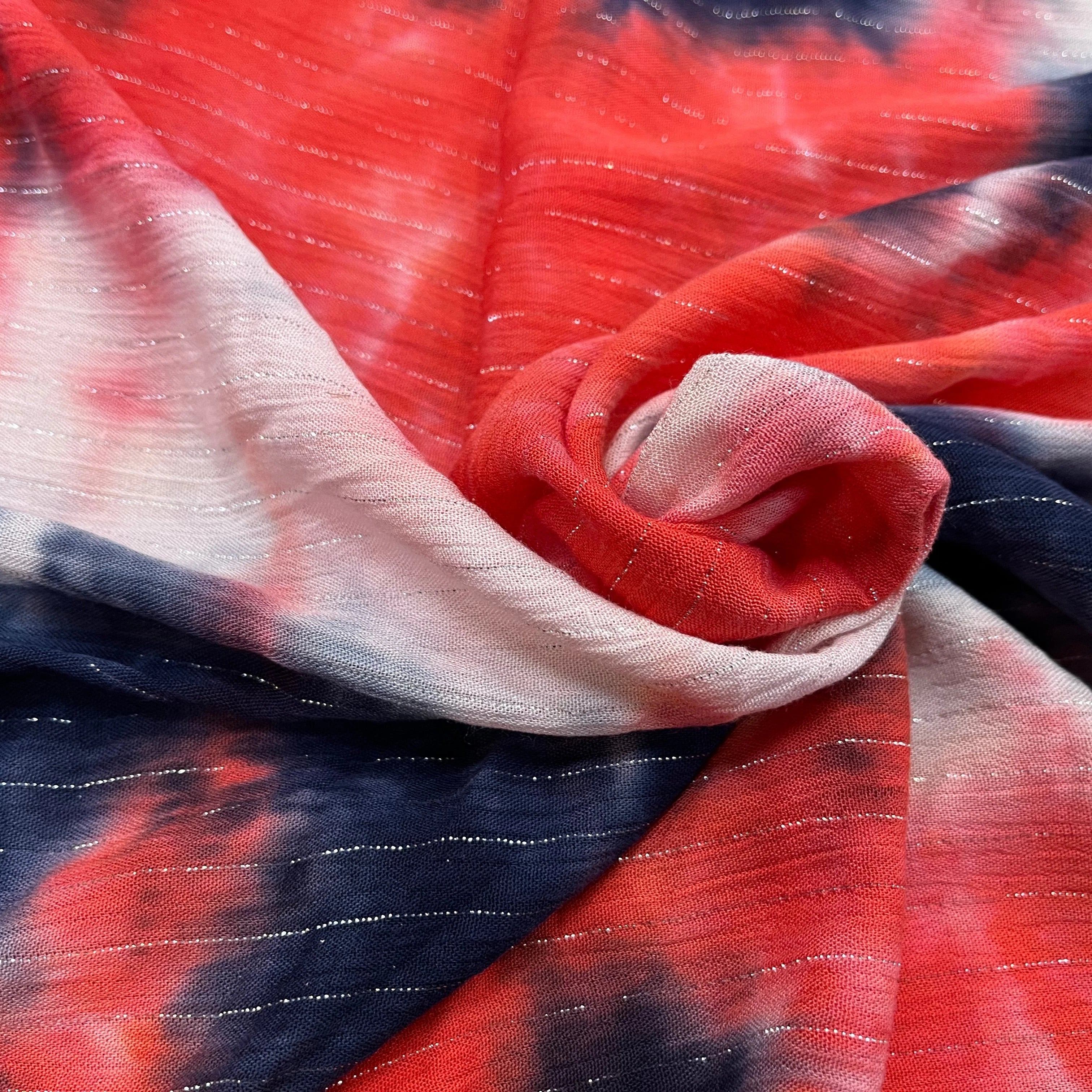 LUREX YORYU TIE AND DYE BLEU/ROUGE CORAIL - My Little Coupon