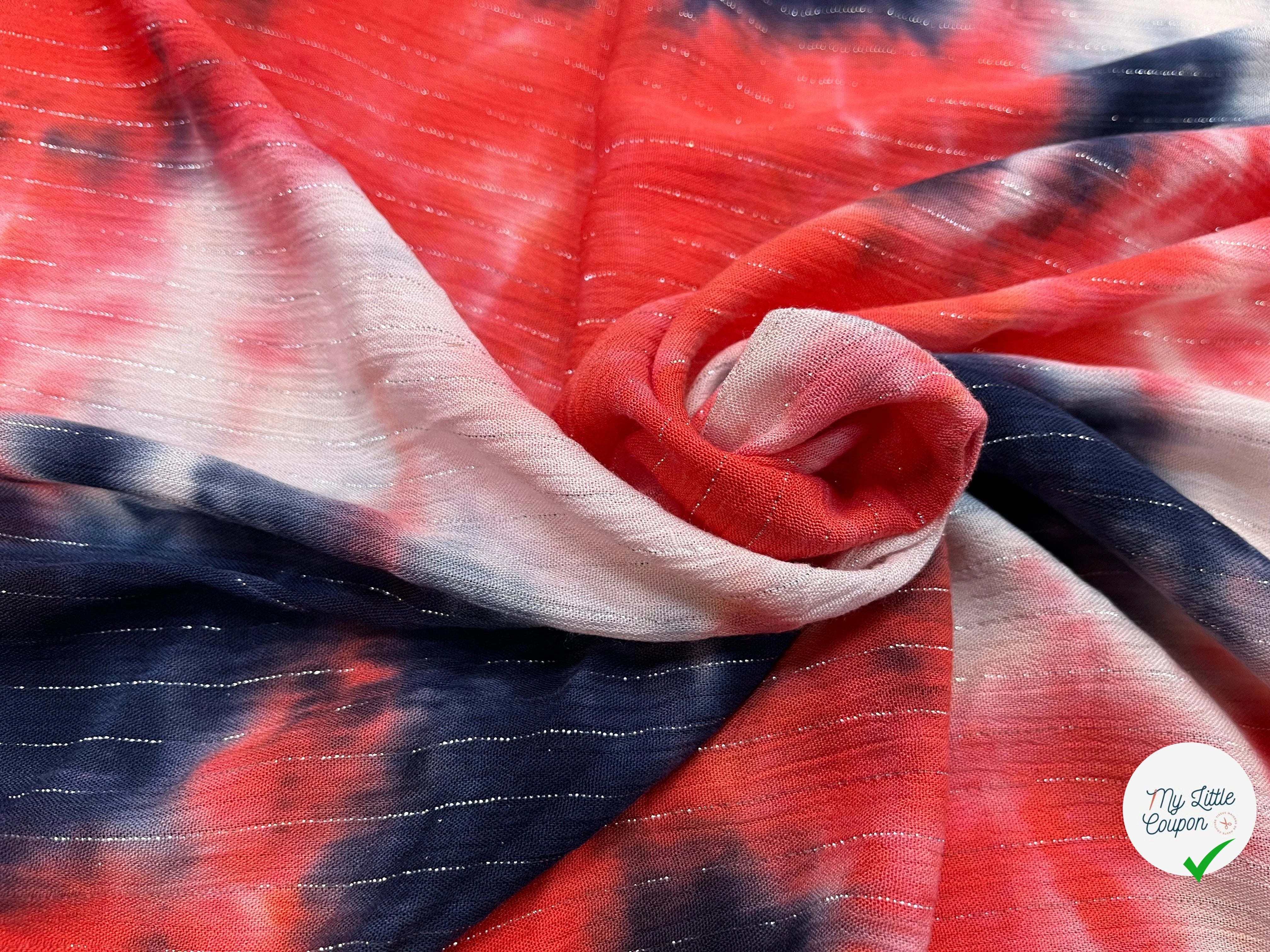 LUREX YORYU TIE AND DYE BLEU/ROUGE CORAIL - My Little Coupon