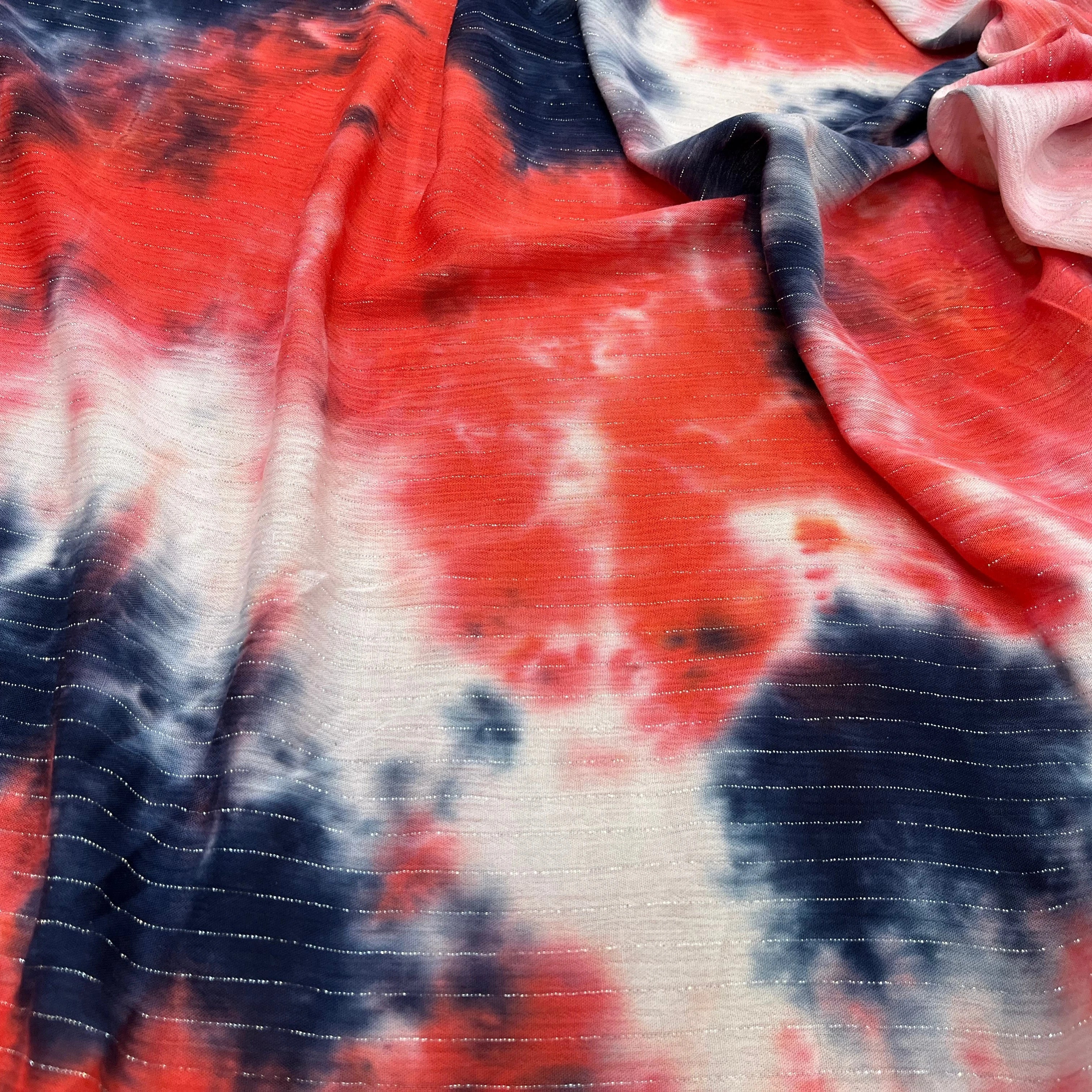 LUREX YORYU TIE AND DYE BLEU/ROUGE CORAIL - My Little Coupon