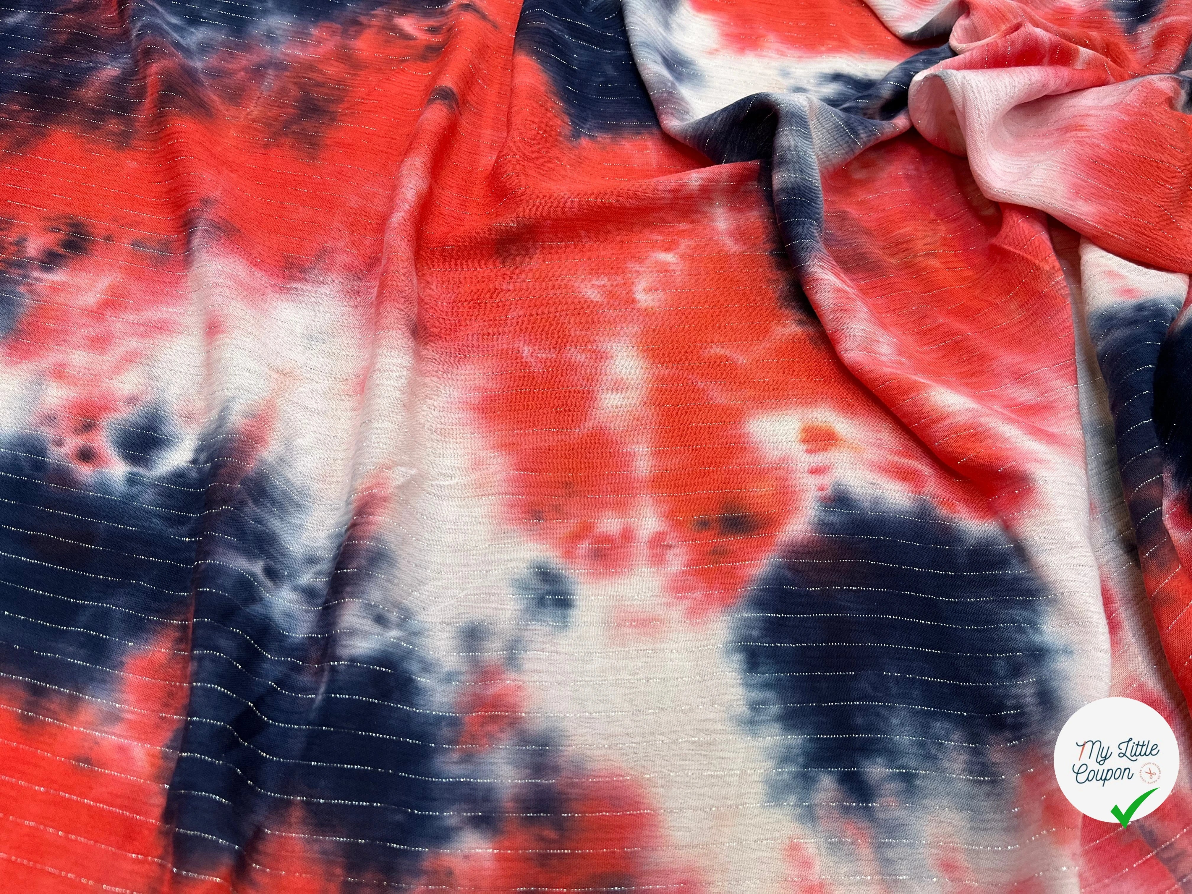 LUREX YORYU TIE AND DYE BLEU/ROUGE CORAIL - My Little Coupon