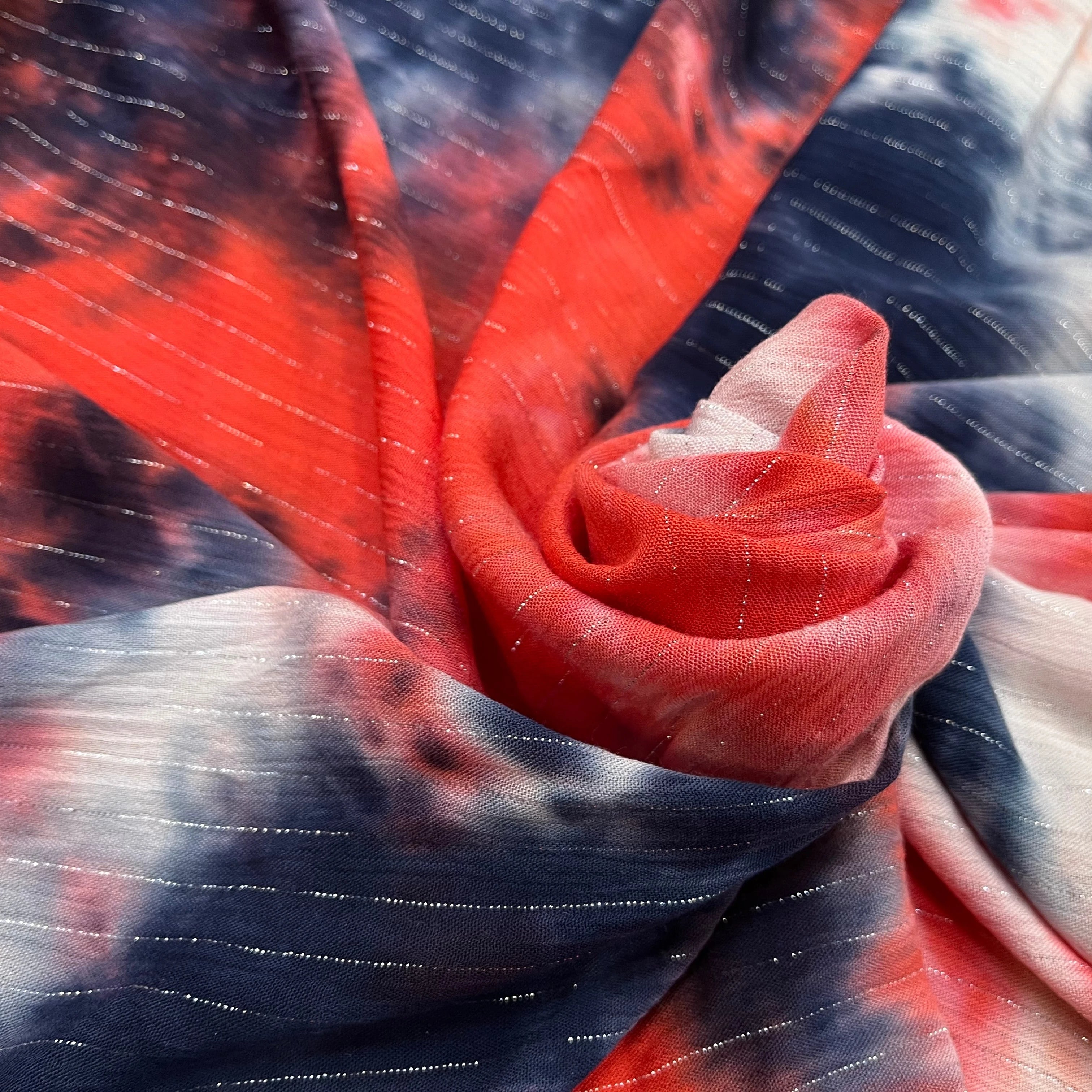 LUREX YORYU TIE AND DYE BLEU/ROUGE CORAIL - My Little Coupon