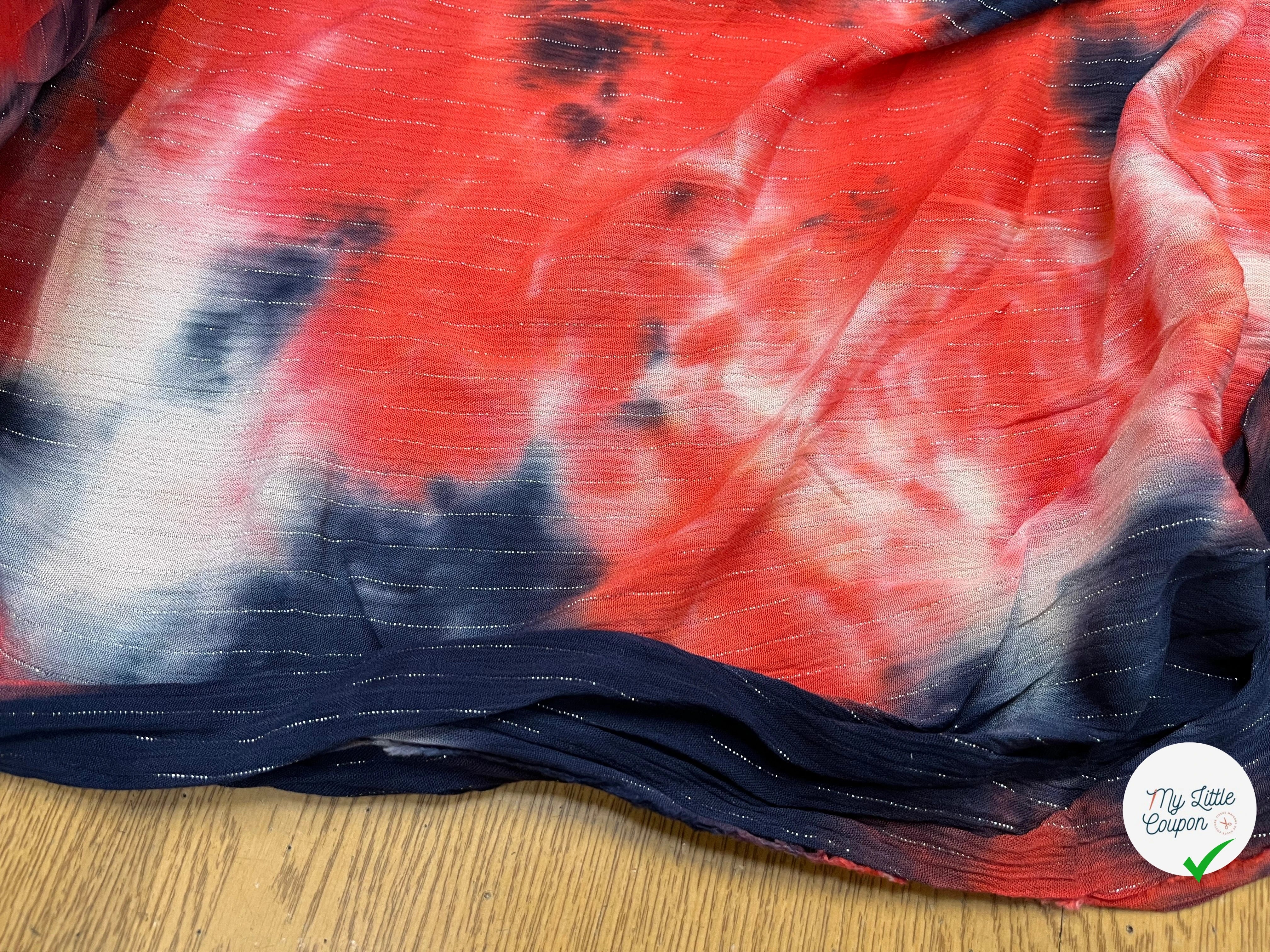 LUREX YORYU TIE AND DYE BLEU/ROUGE CORAIL - My Little Coupon