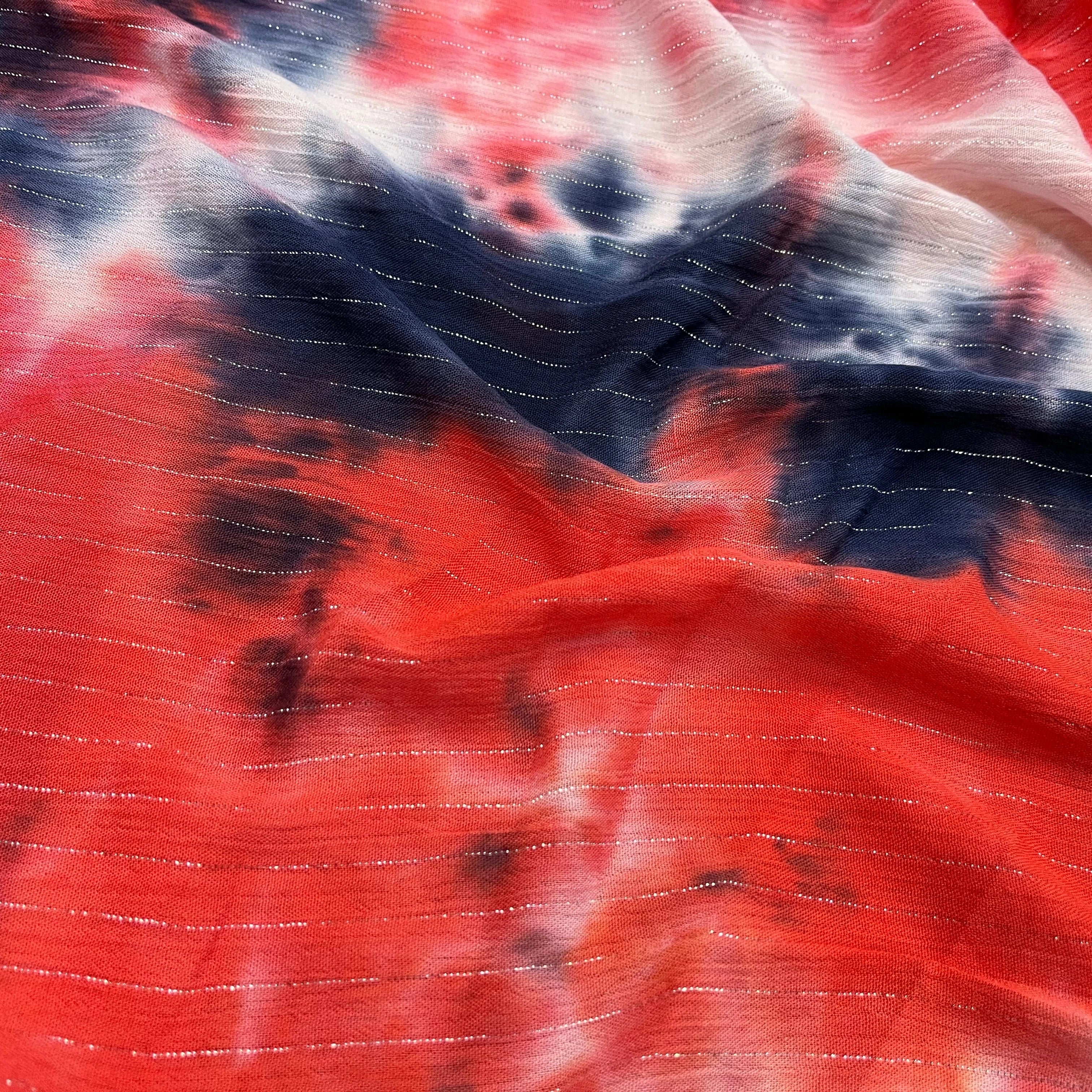 LUREX YORYU TIE AND DYE BLEU/ROUGE CORAIL - My Little Coupon