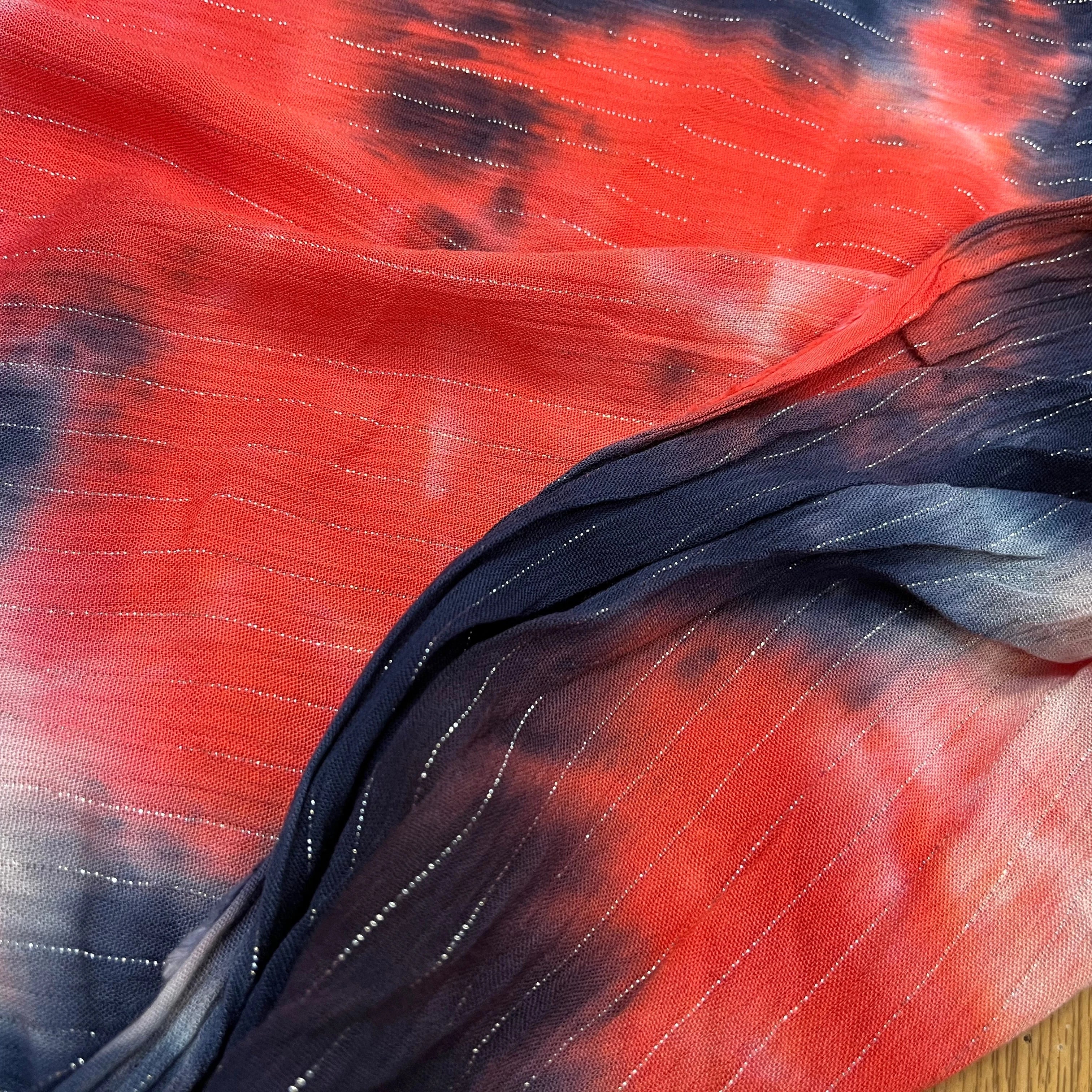 LUREX YORYU TIE AND DYE BLEU/ROUGE CORAIL - My Little Coupon