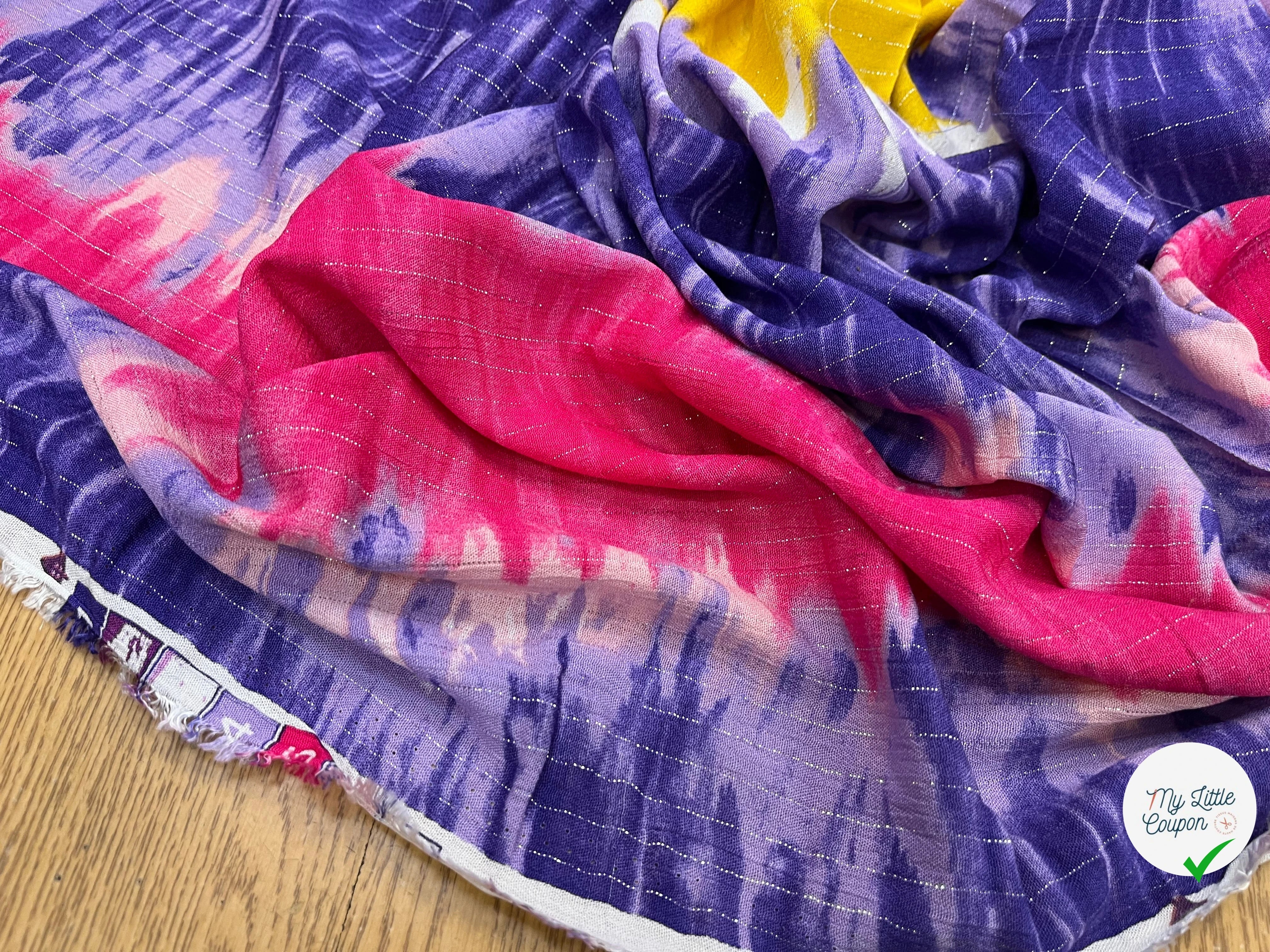 LUREX YORYU TIE AND DYE JAUNE/ROSE/VIOLET - My Little Coupon