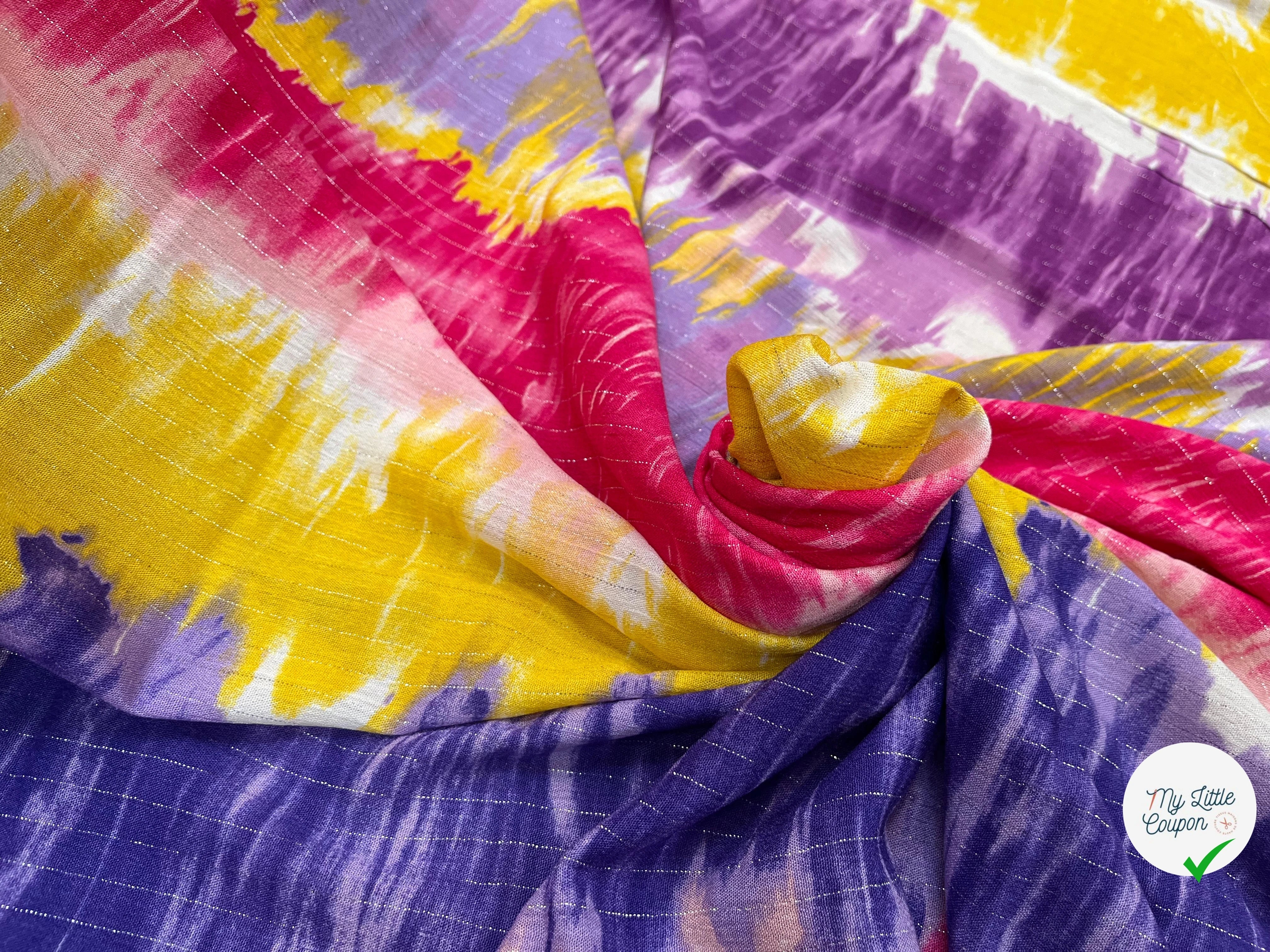 LUREX YORYU TIE AND DYE JAUNE/ROSE/VIOLET - My Little Coupon
