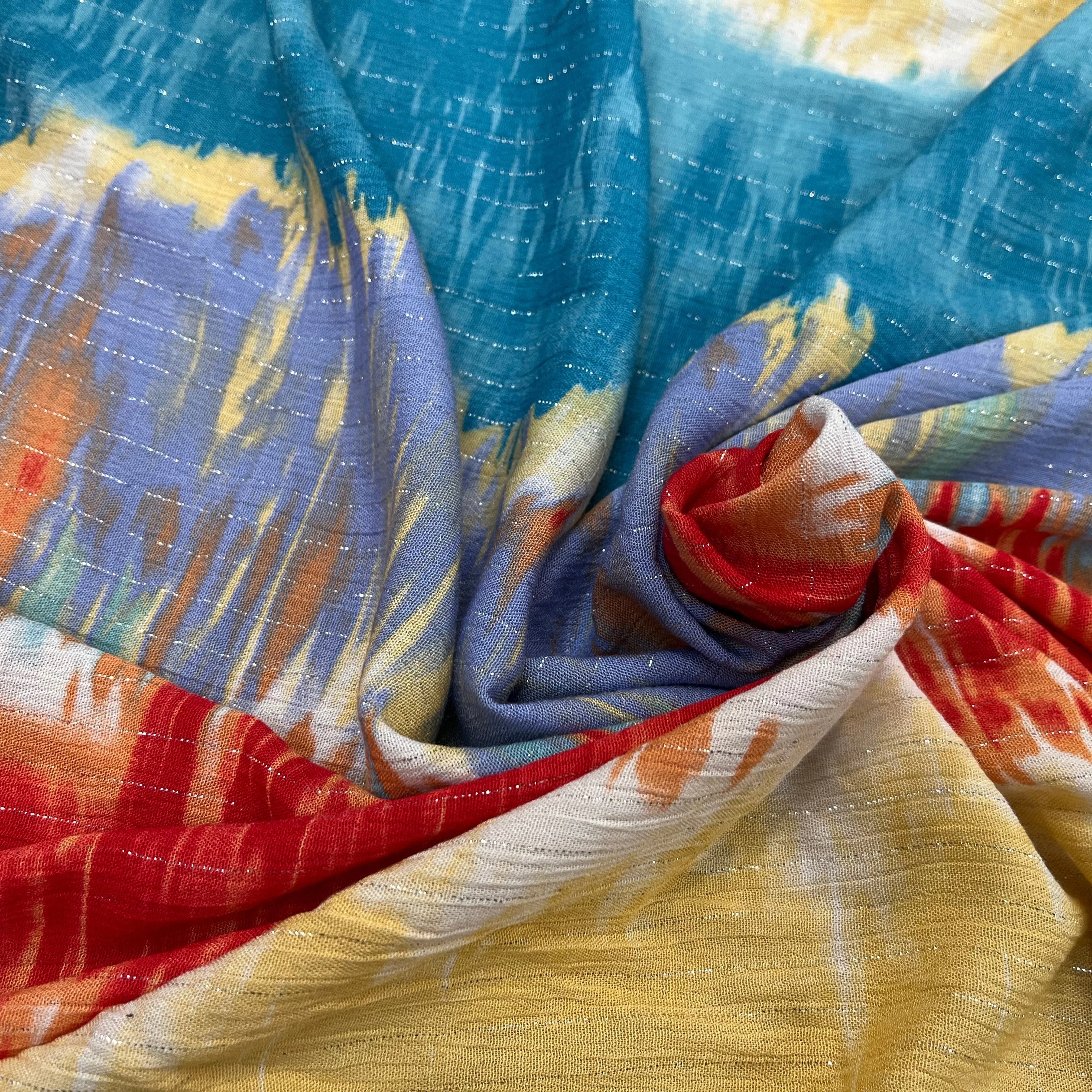 LUREX YORYU TIE AND DYE MULTICOLORS BLEU/ROUGE/BEIGE - My Little Coupon