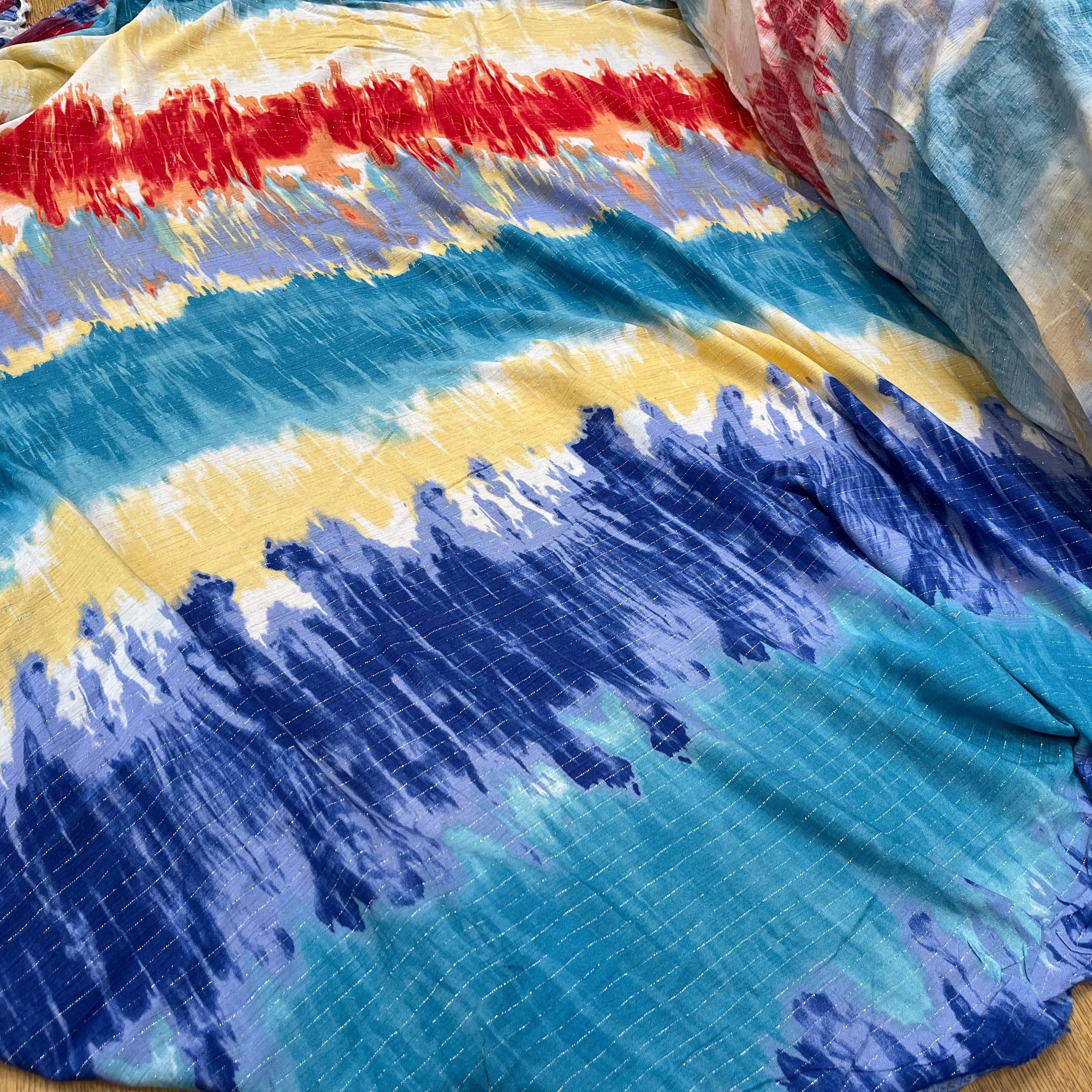 LUREX YORYU TIE AND DYE MULTICOLORS BLEU/ROUGE/BEIGE - My Little Coupon