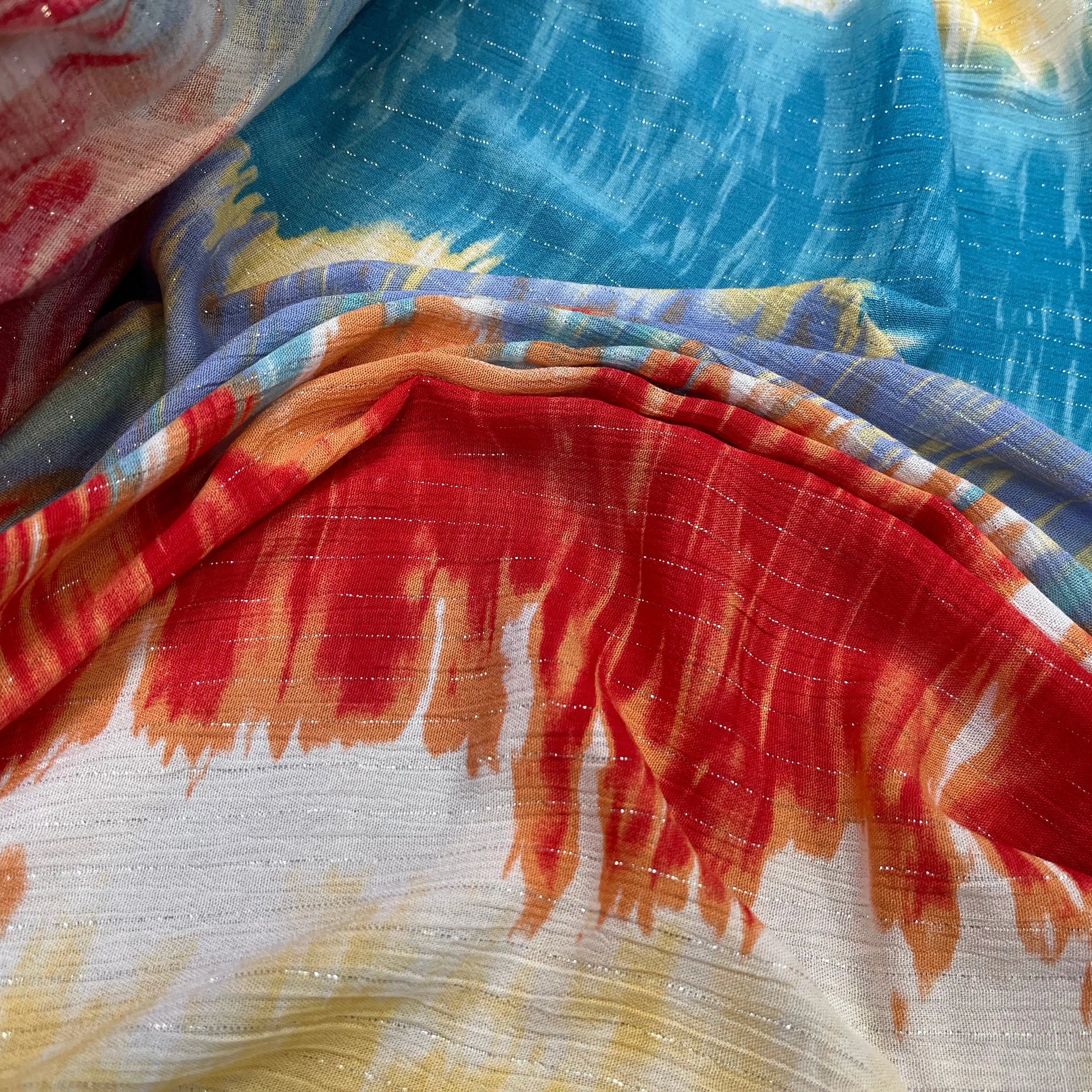 LUREX YORYU TIE AND DYE MULTICOLORS BLEU/ROUGE/BEIGE - My Little Coupon