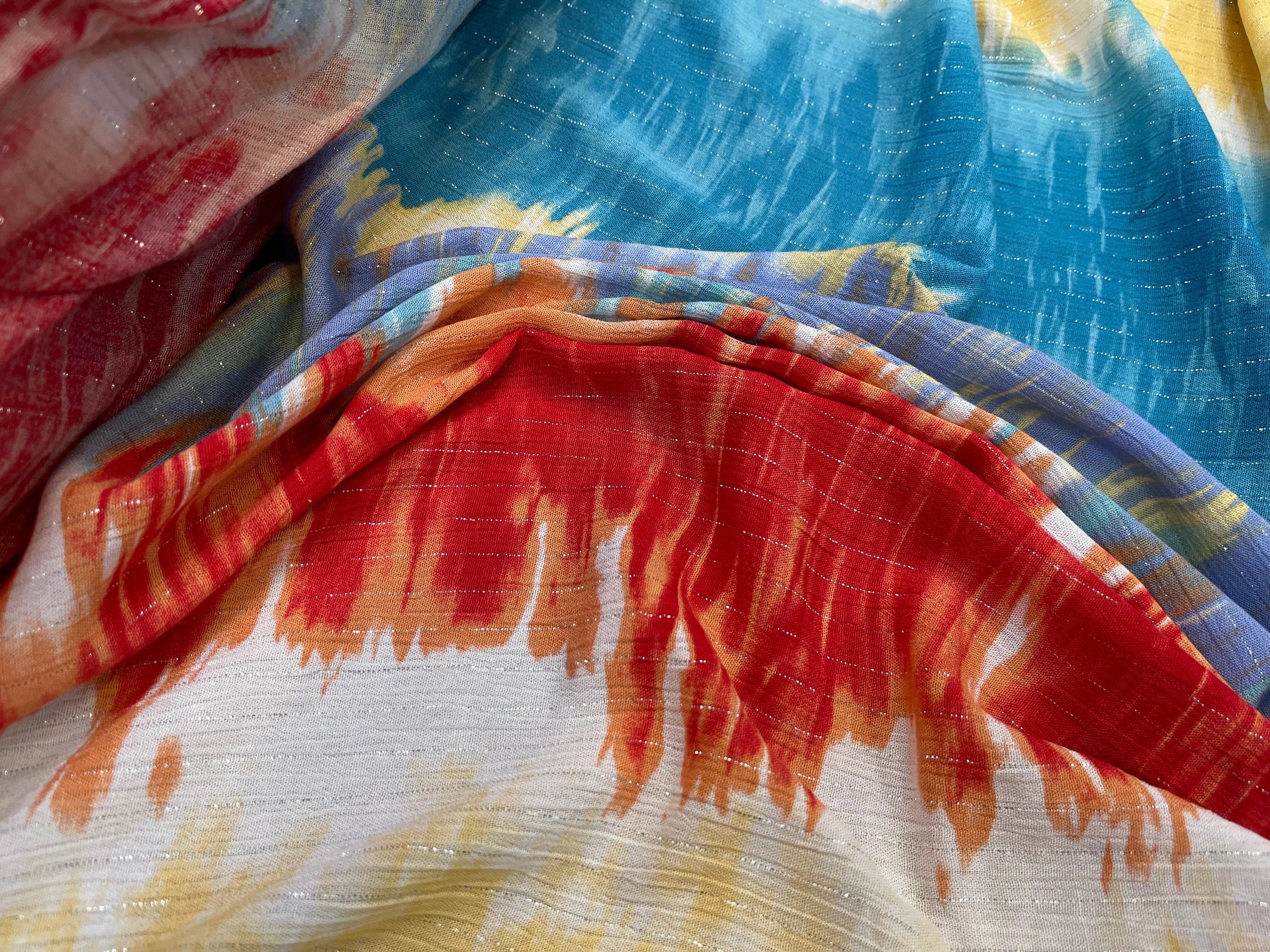 LUREX YORYU TIE AND DYE MULTICOLORS BLEU/ROUGE/BEIGE - My Little Coupon