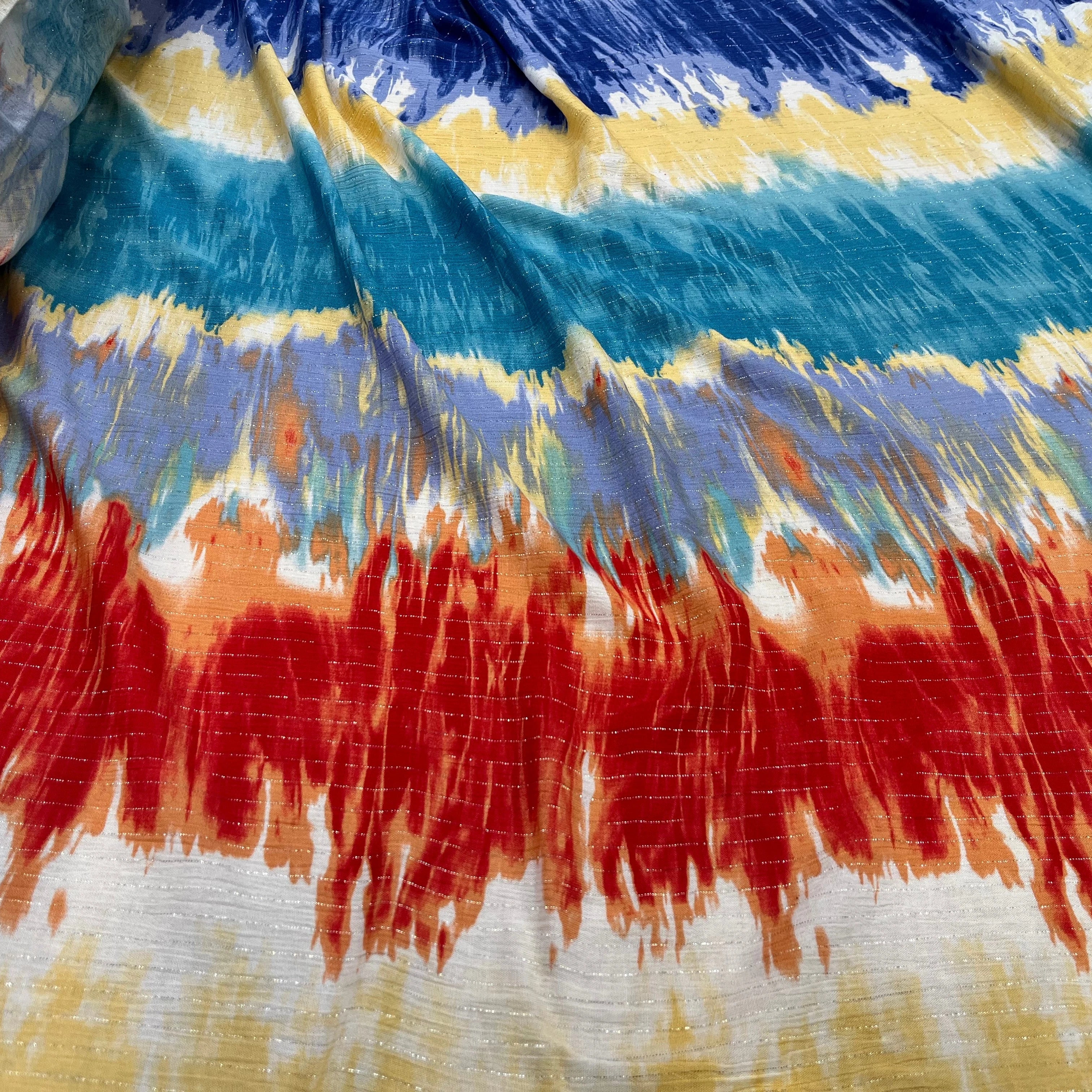 LUREX YORYU TIE AND DYE MULTICOLORS BLEU/ROUGE/BEIGE - My Little Coupon