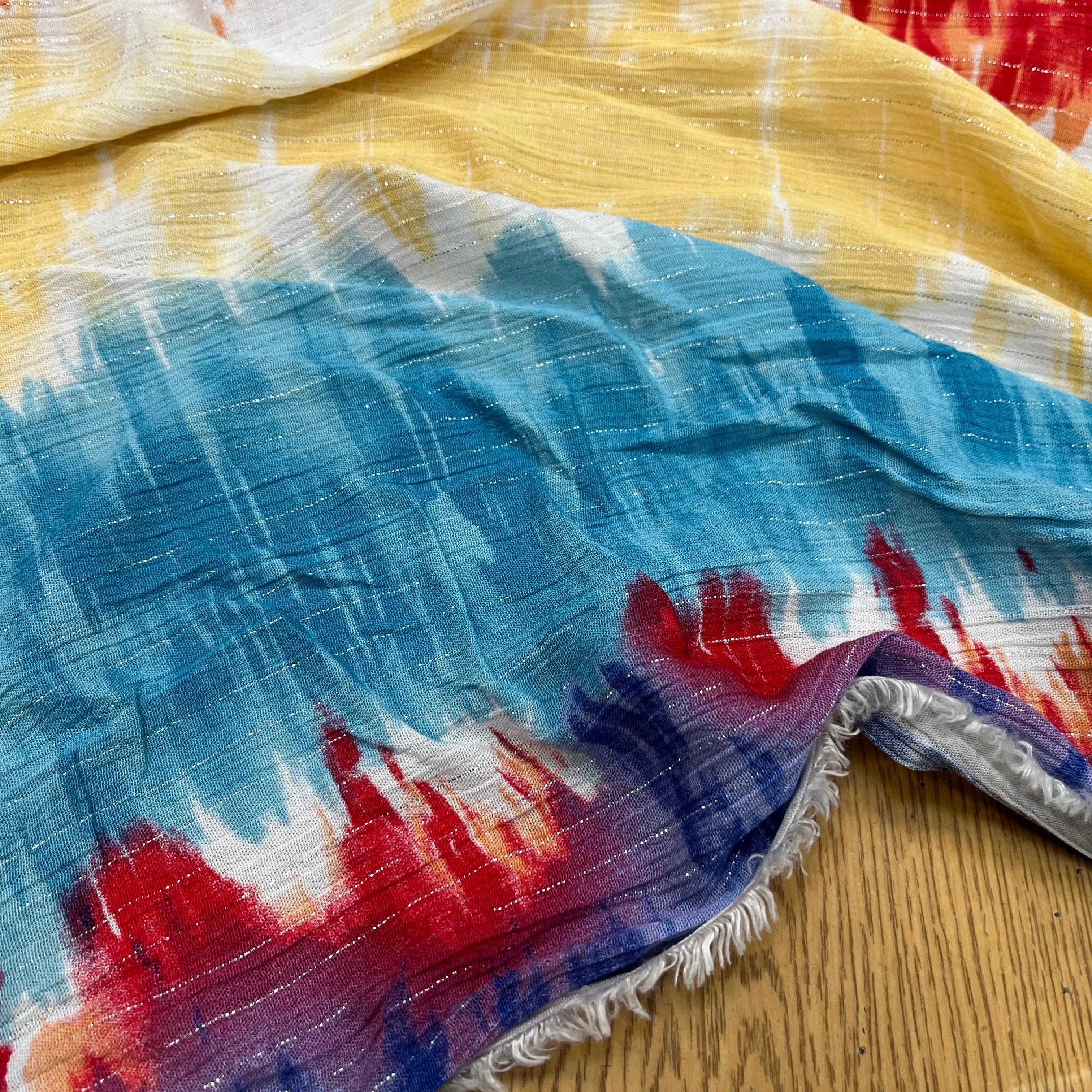 LUREX YORYU TIE AND DYE MULTICOLORS BLEU/ROUGE/BEIGE - My Little Coupon