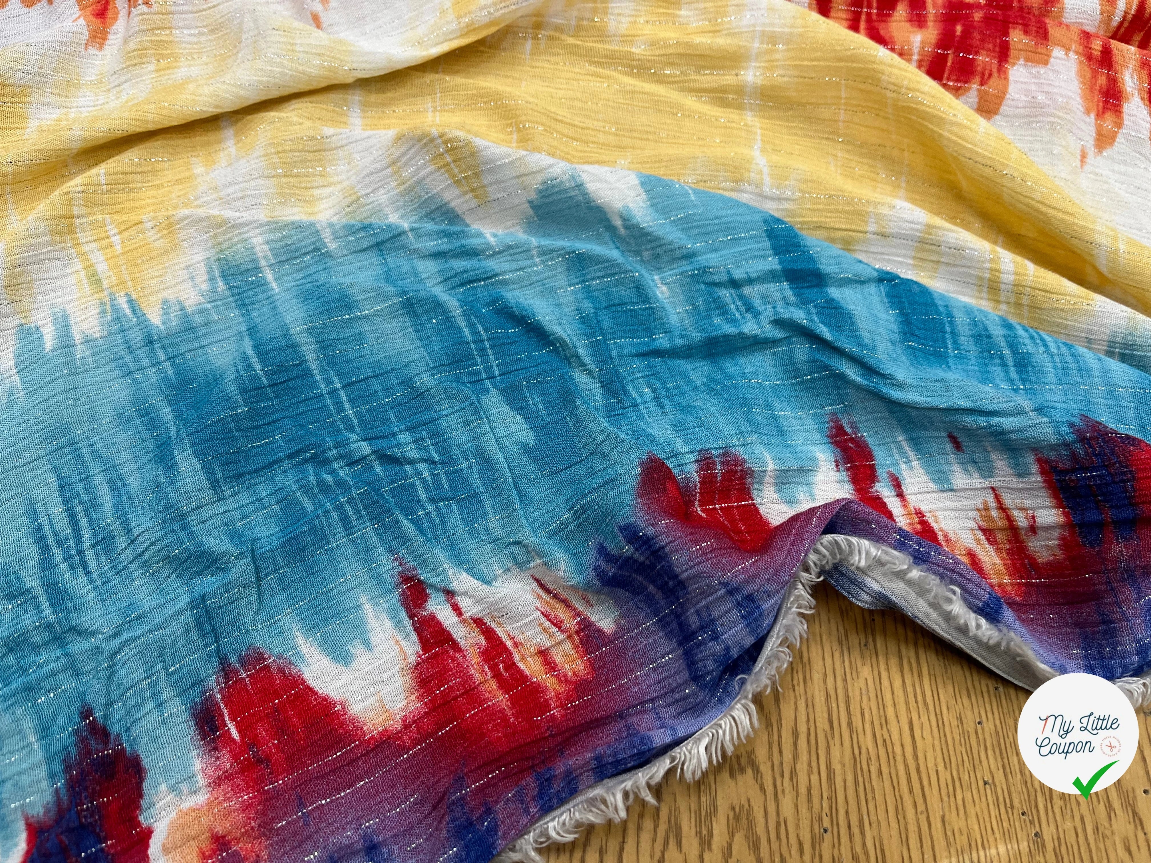 LUREX YORYU TIE AND DYE MULTICOLORS BLEU/ROUGE/BEIGE - My Little Coupon