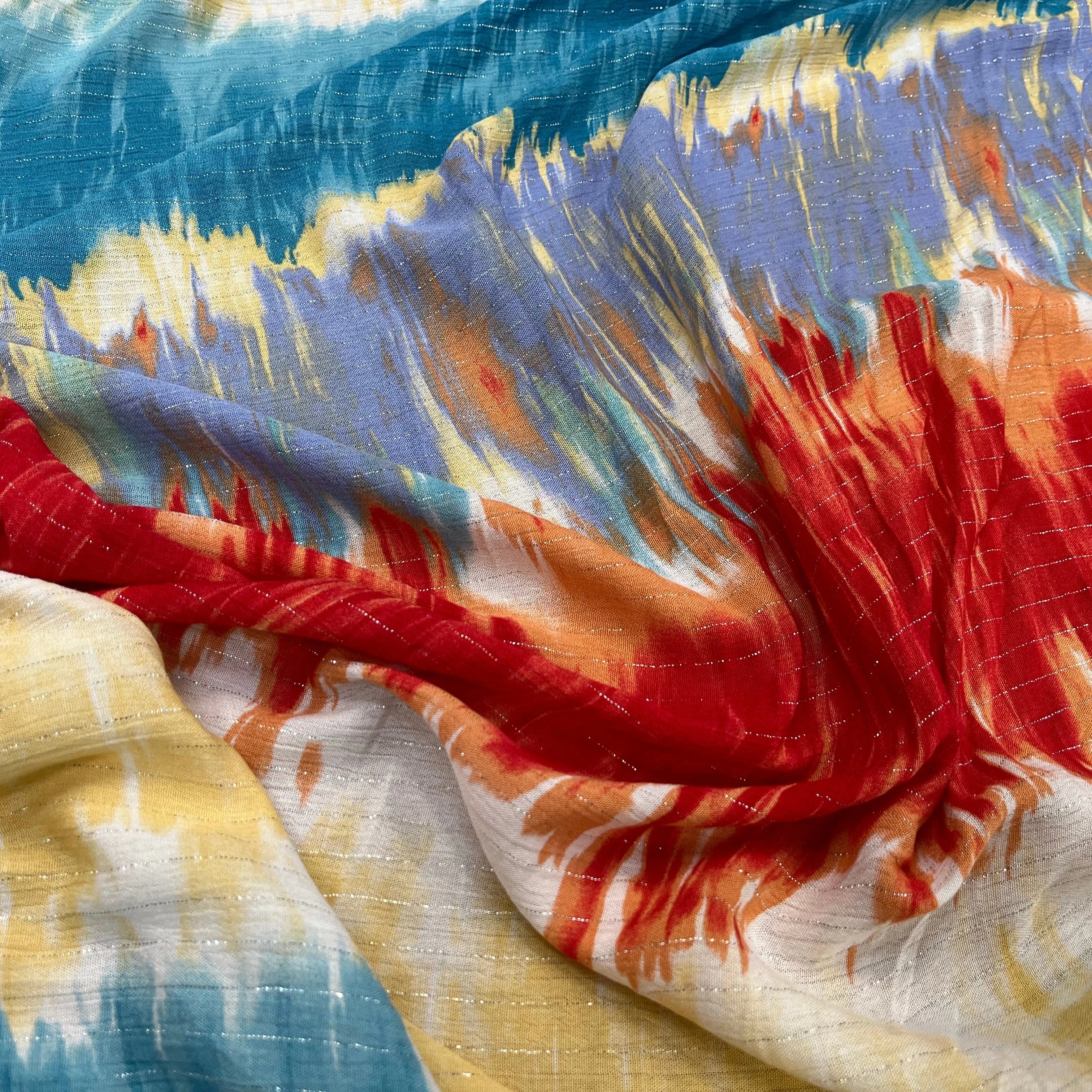 LUREX YORYU TIE AND DYE MULTICOLORS BLEU/ROUGE/BEIGE - My Little Coupon