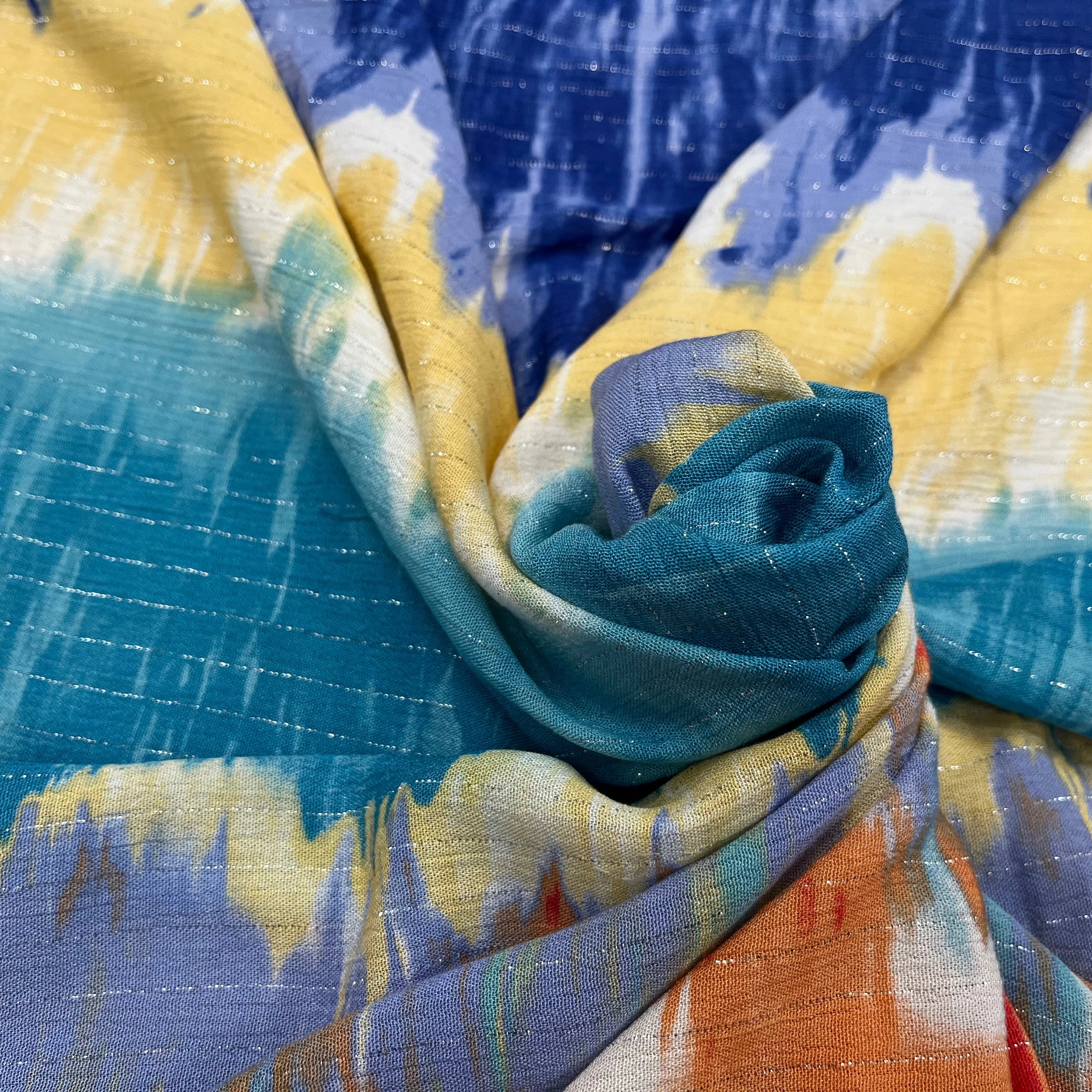 LUREX YORYU TIE AND DYE MULTICOLORS BLEU/ROUGE/BEIGE - My Little Coupon