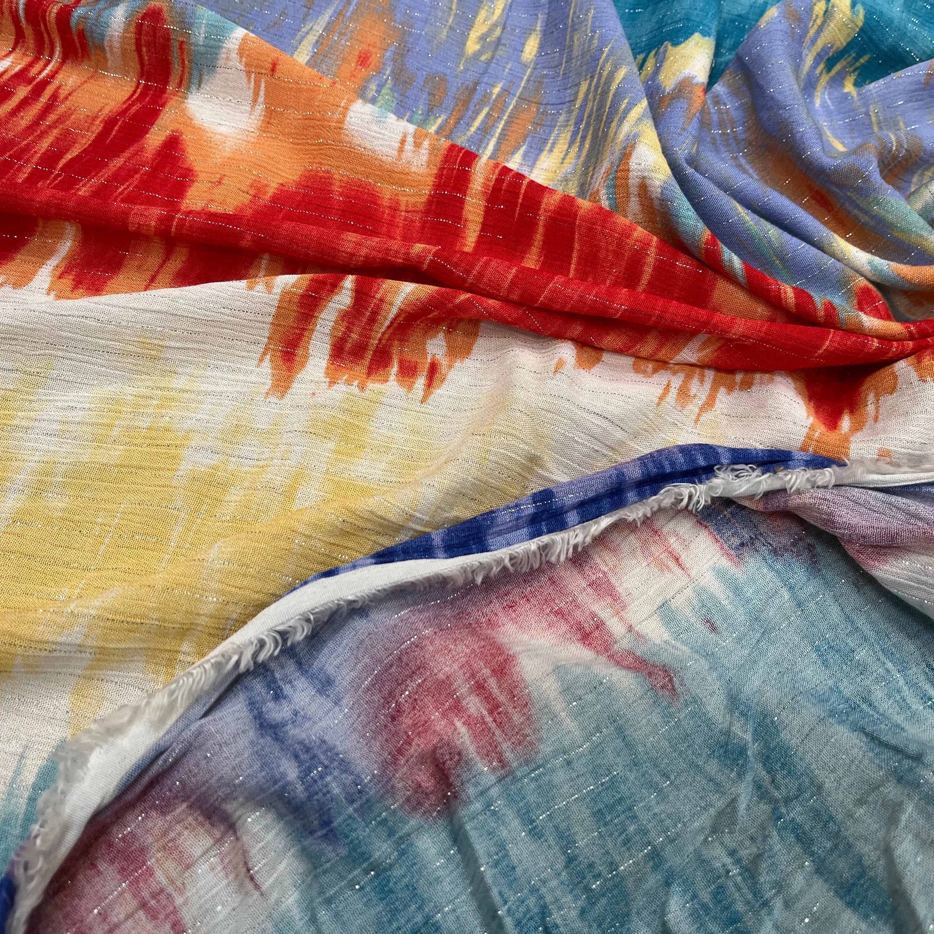 LUREX YORYU TIE AND DYE MULTICOLORS BLEU/ROUGE/BEIGE - My Little Coupon