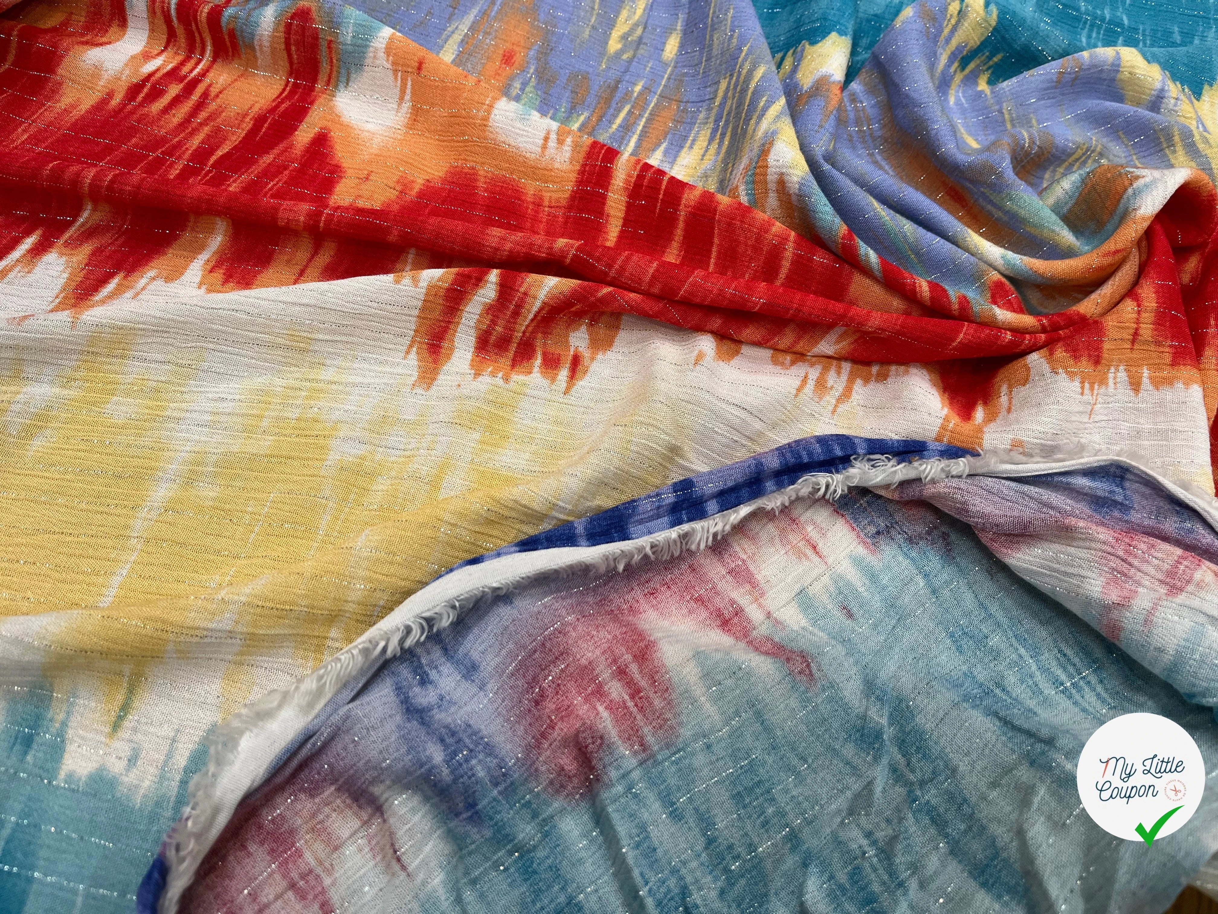 LUREX YORYU TIE AND DYE MULTICOLORS BLEU/ROUGE/BEIGE - My Little Coupon