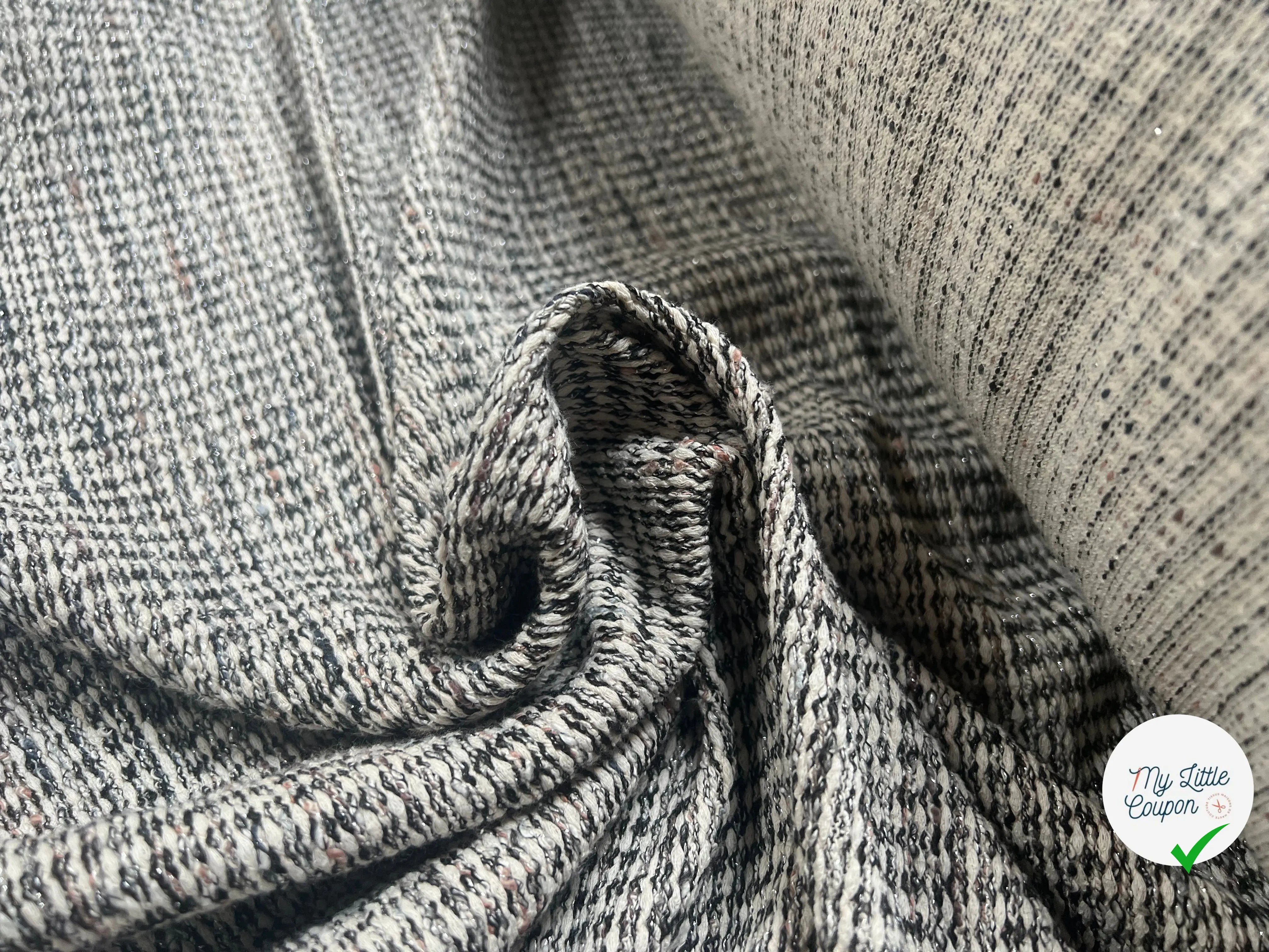 MAILLE ASPECT TWEED MÉTALLISÉ - coupon de tissu de 3 mètres - My Little Coupon - tissu - coudre